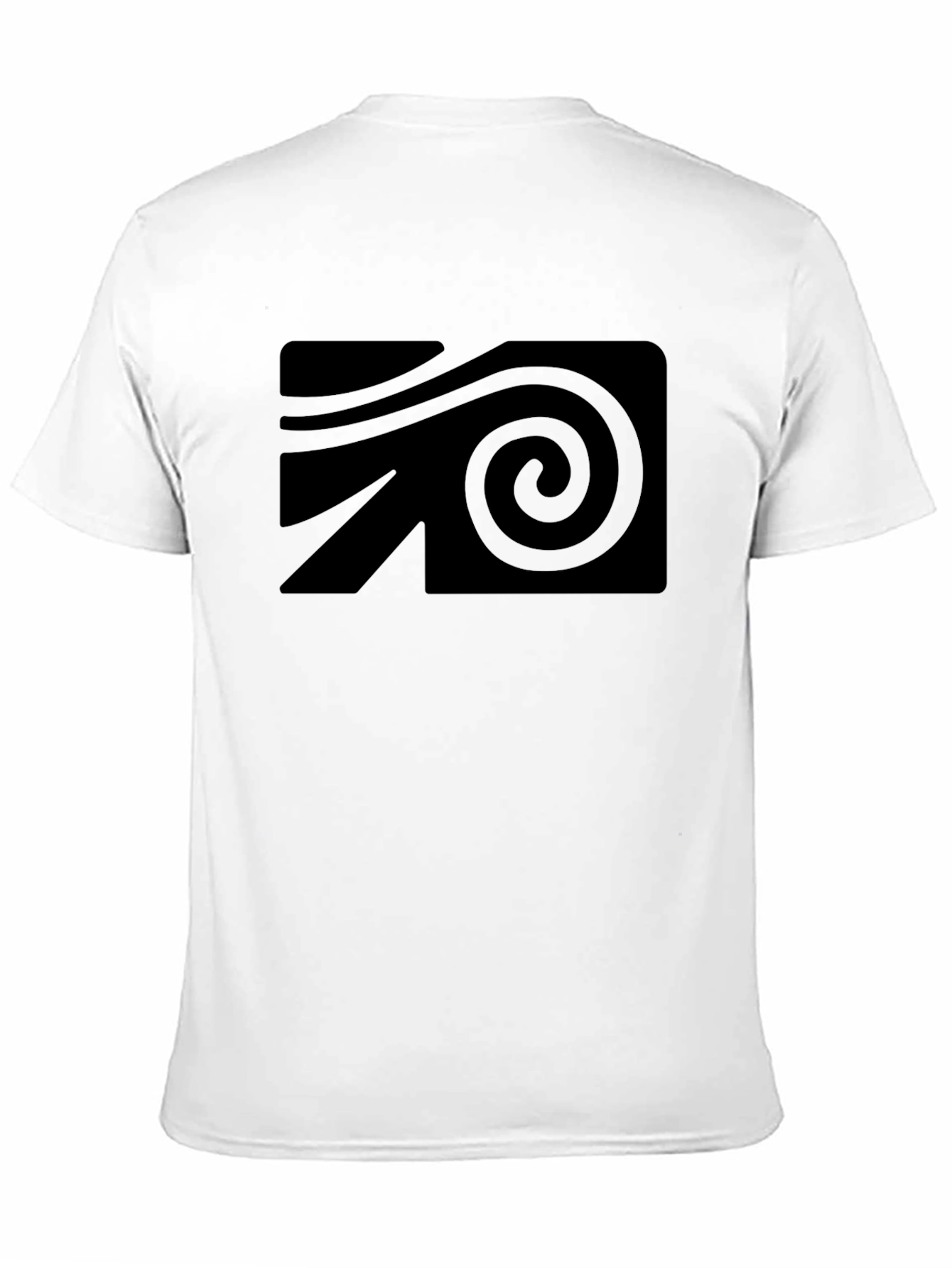 Black Graphic Tee - Modern Spiral Design
