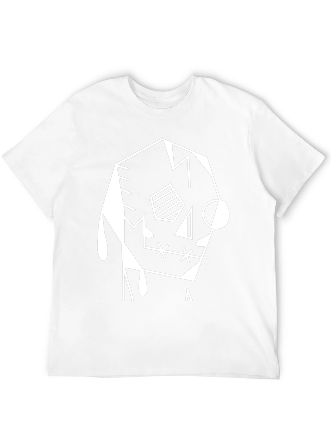 Abstract Geometric Graphic T-Shirt - Black