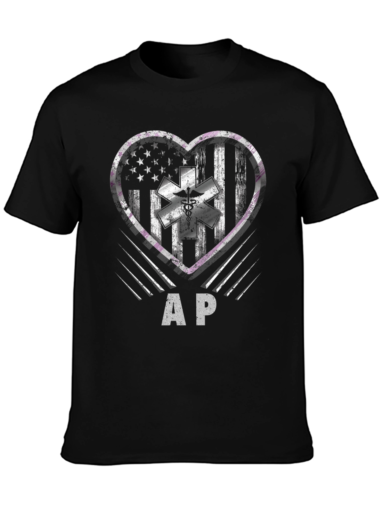 Patriotic EMS Heart T-Shirt