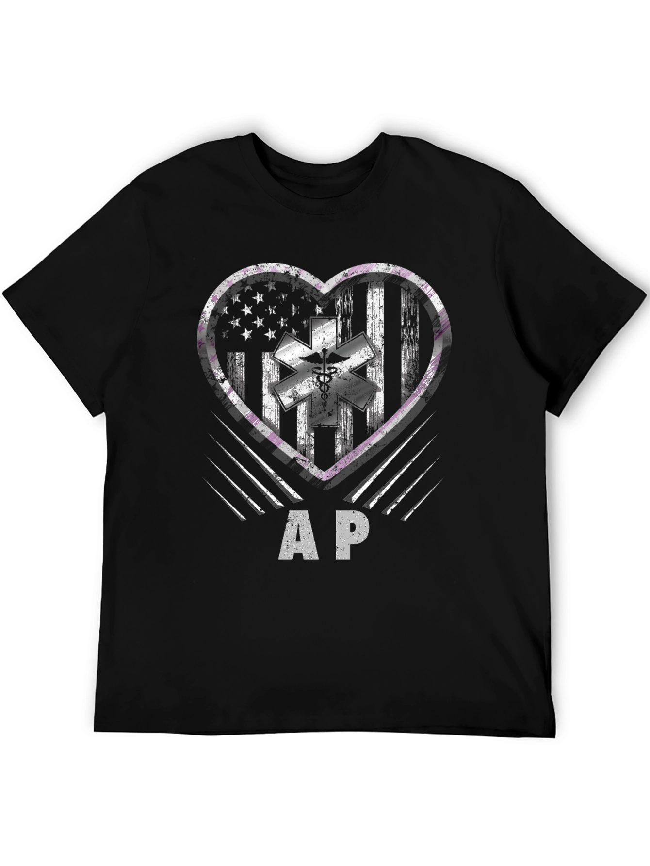 Patriotic EMS Heart T-Shirt