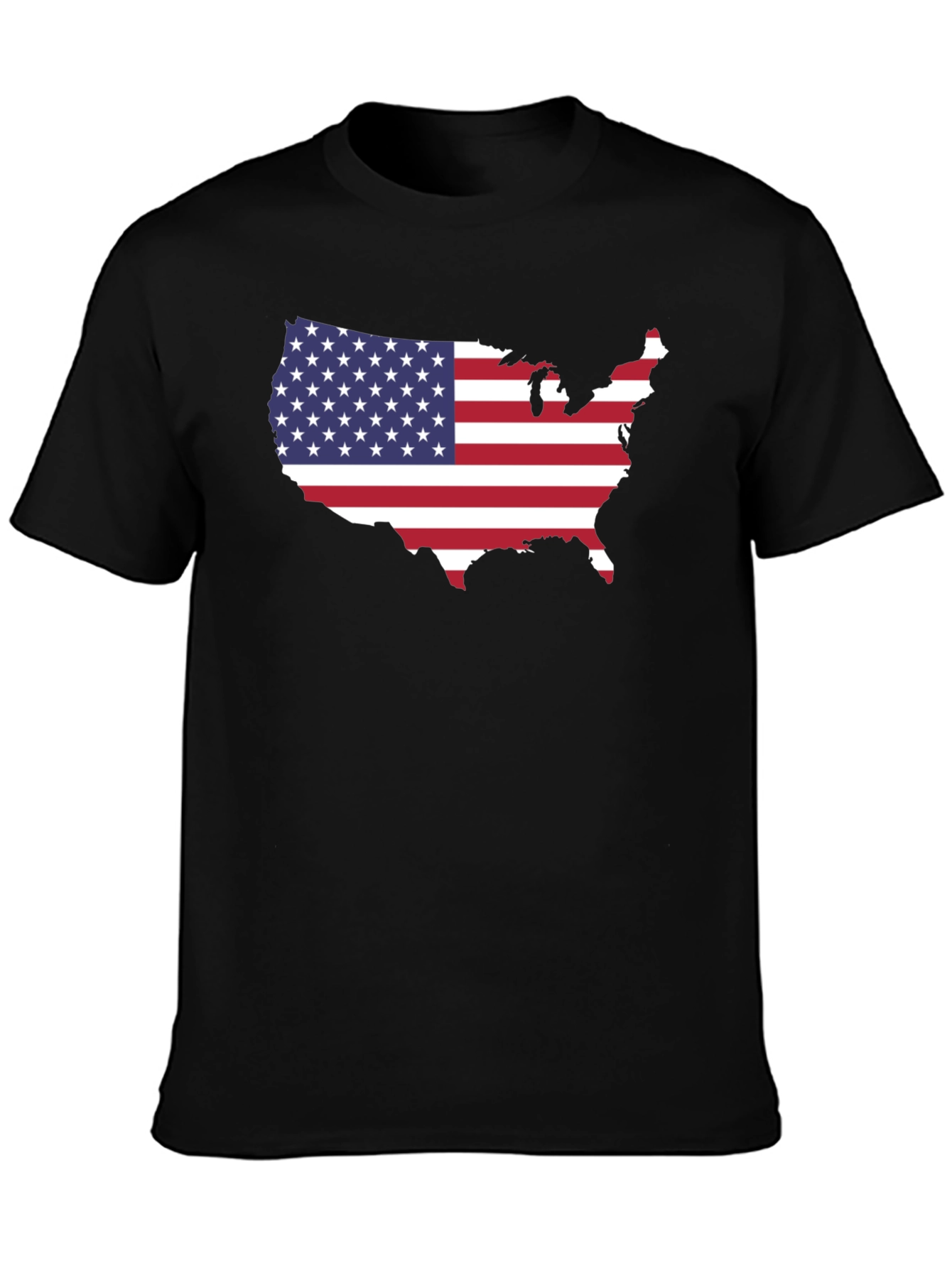 USA Flag Map Graphic Tee - Black
