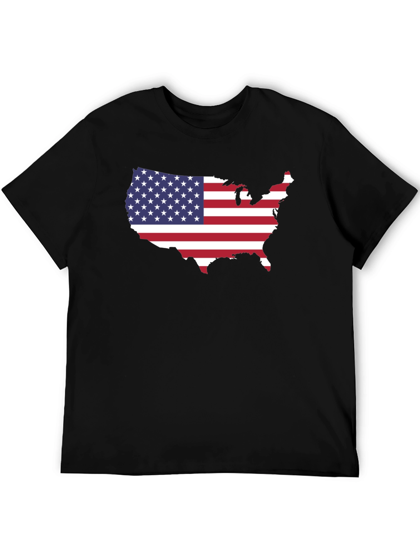 USA Flag Map Graphic Tee - Black