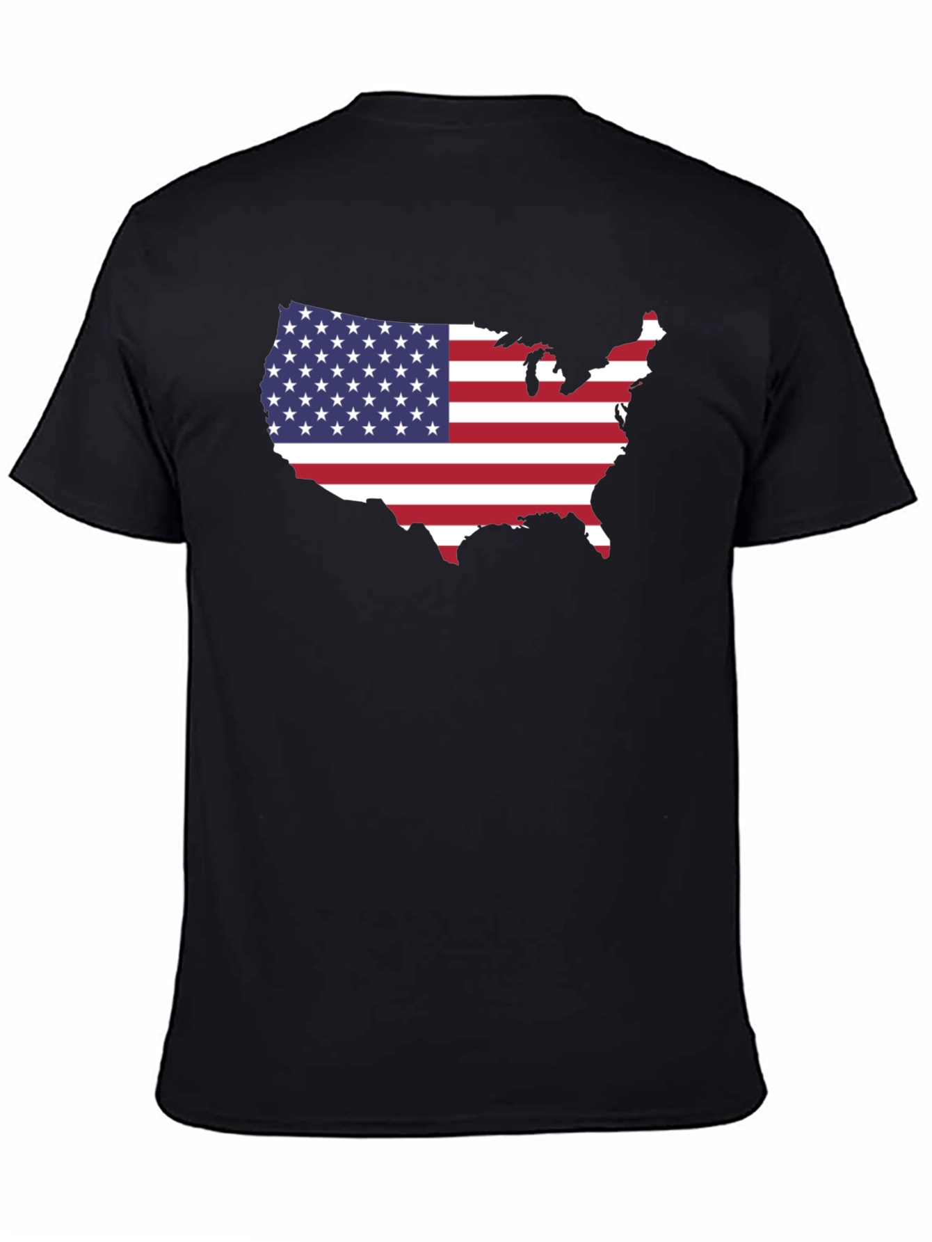 USA Flag Map Graphic Tee - Black