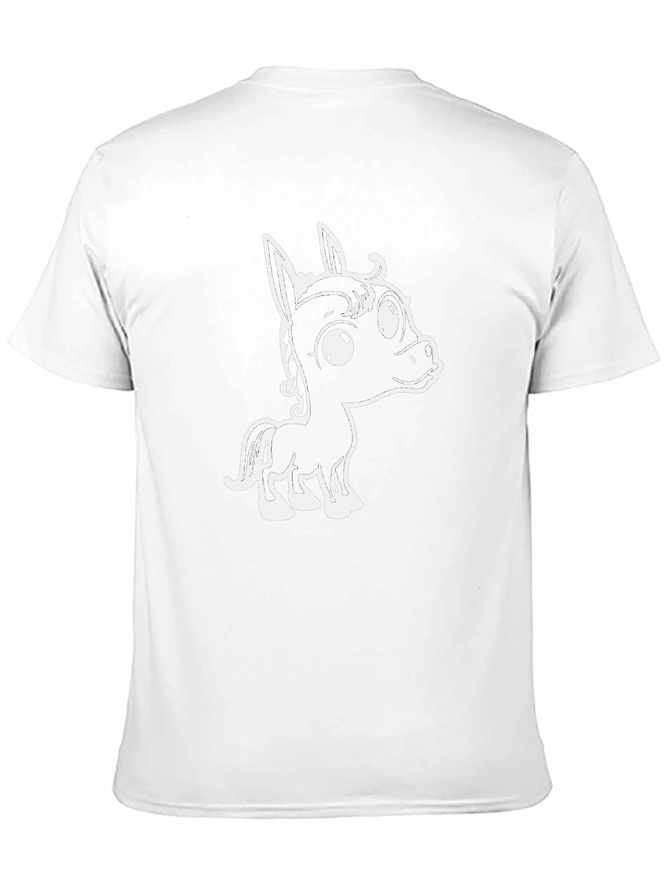 Cartoon Horse Graphic Tee - Black