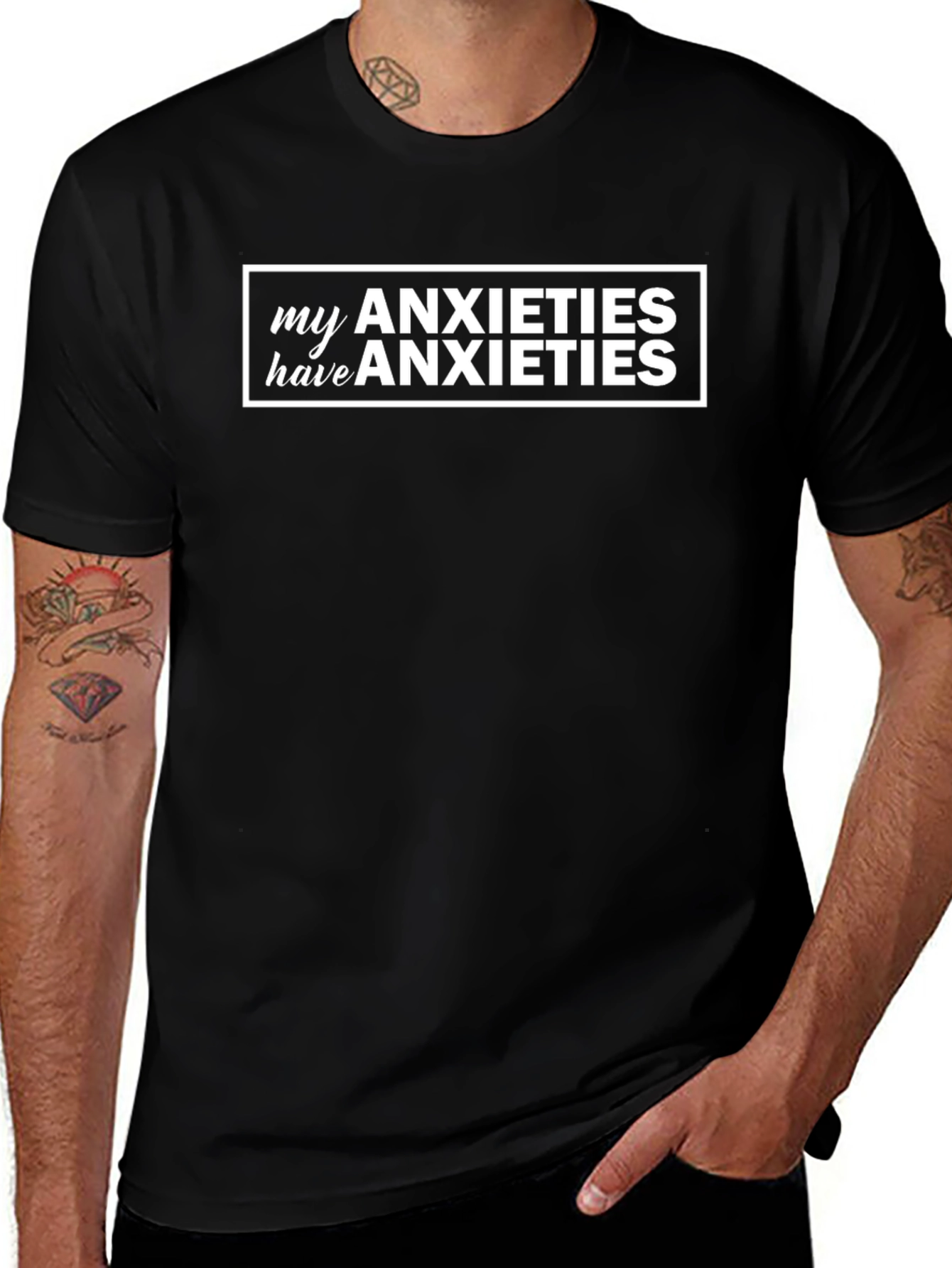 My Anxieties Have Anxieties Graphic Tee - Black
