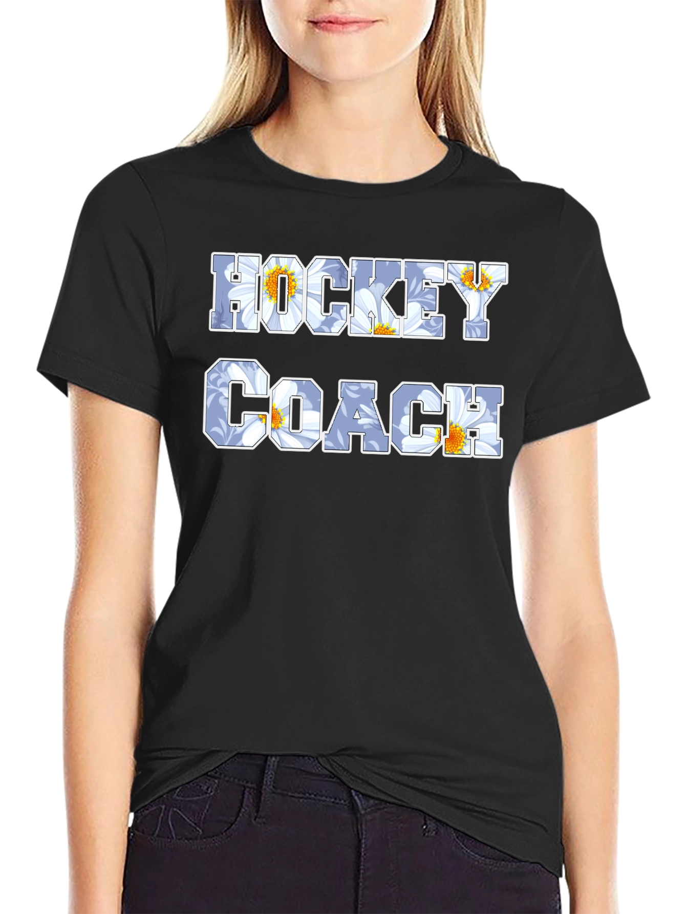Hockey Coach Floral T-Shirt