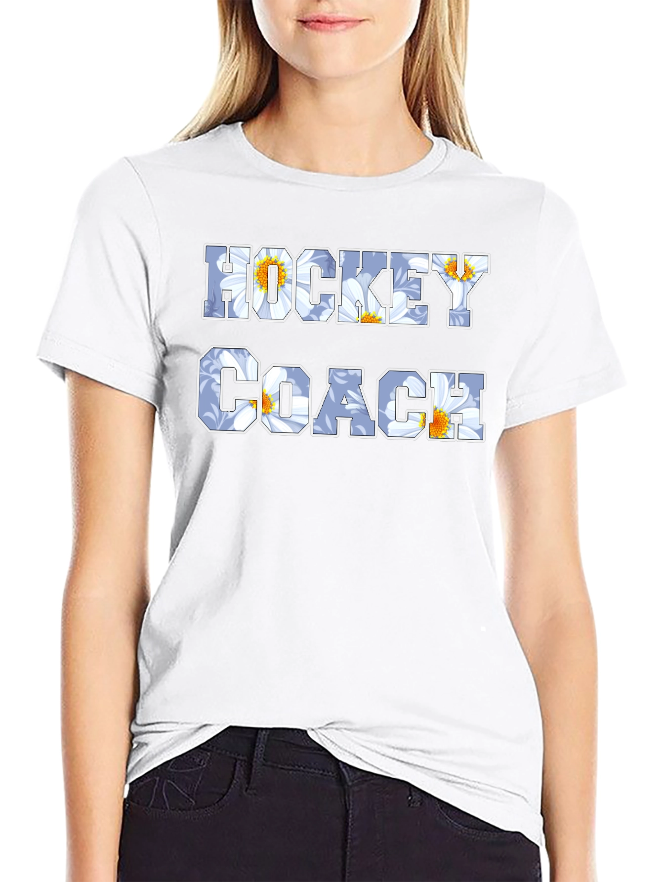 Hockey Coach Floral T-Shirt