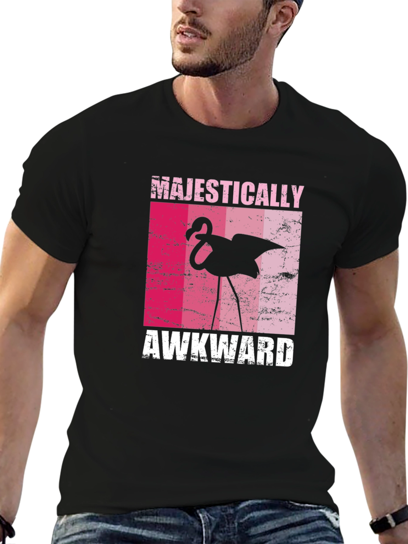 Majestically Awkward Flamingo Graphic Tee