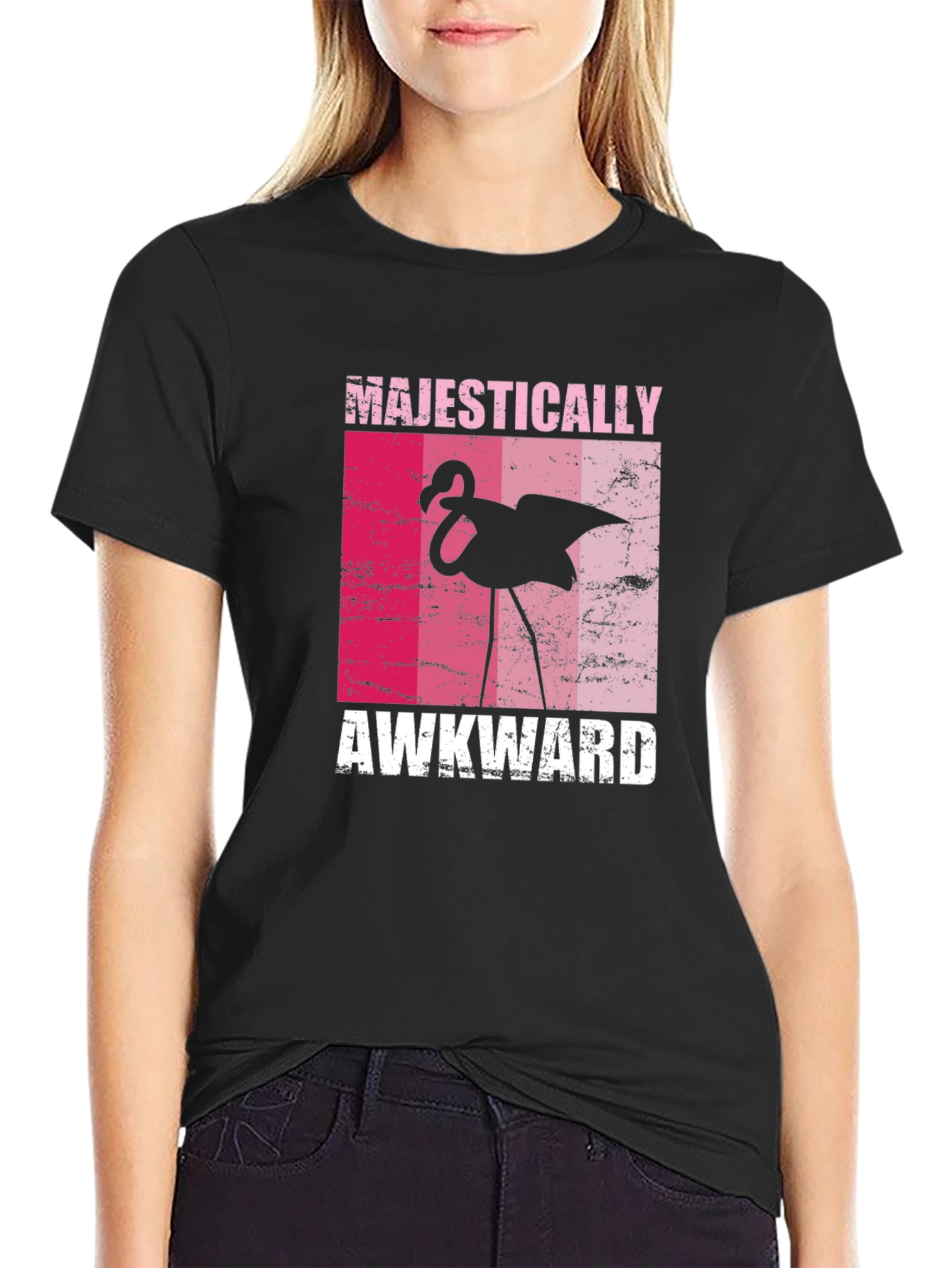 Majestically Awkward Flamingo Graphic Tee