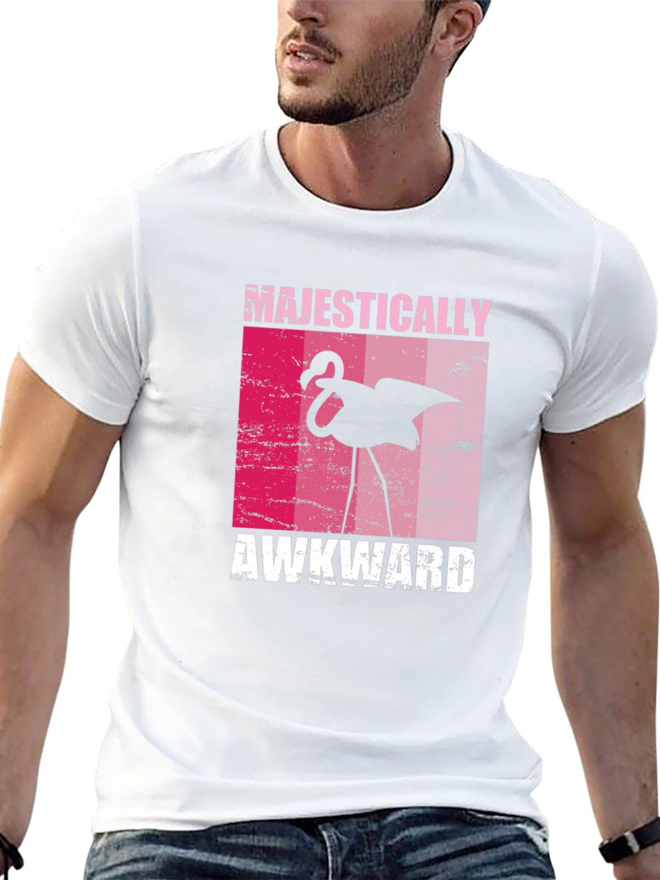Majestically Awkward Flamingo Graphic Tee