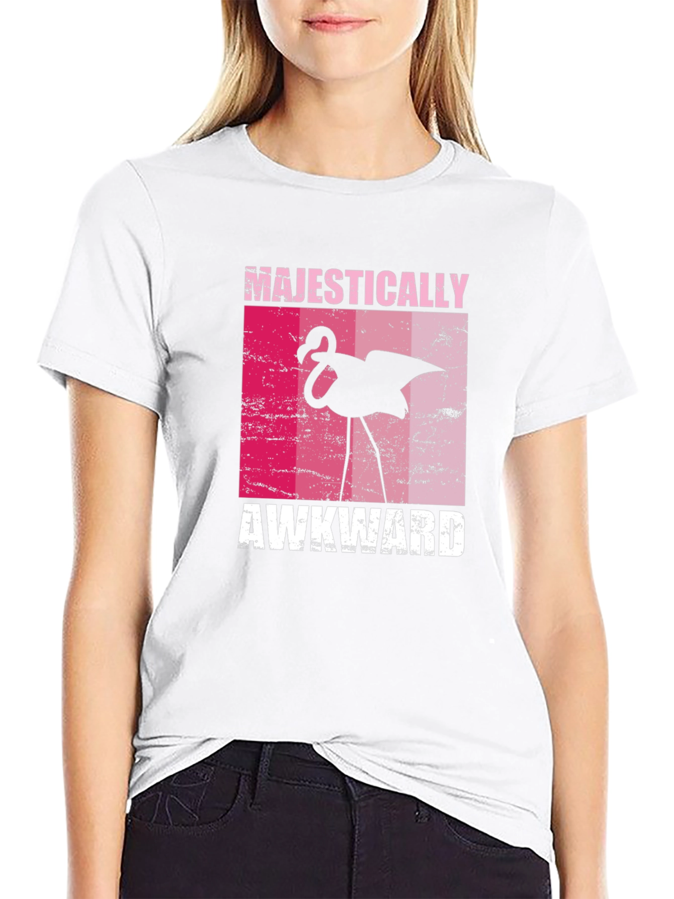 Majestically Awkward Flamingo Graphic Tee