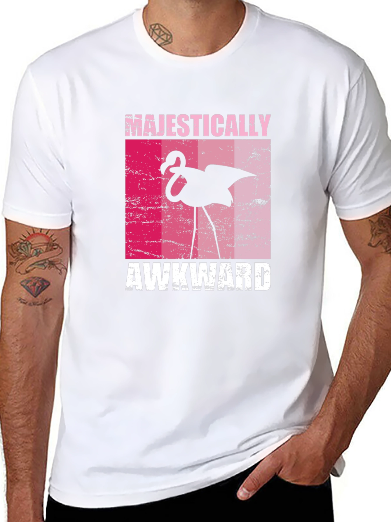 Majestically Awkward Flamingo Graphic Tee