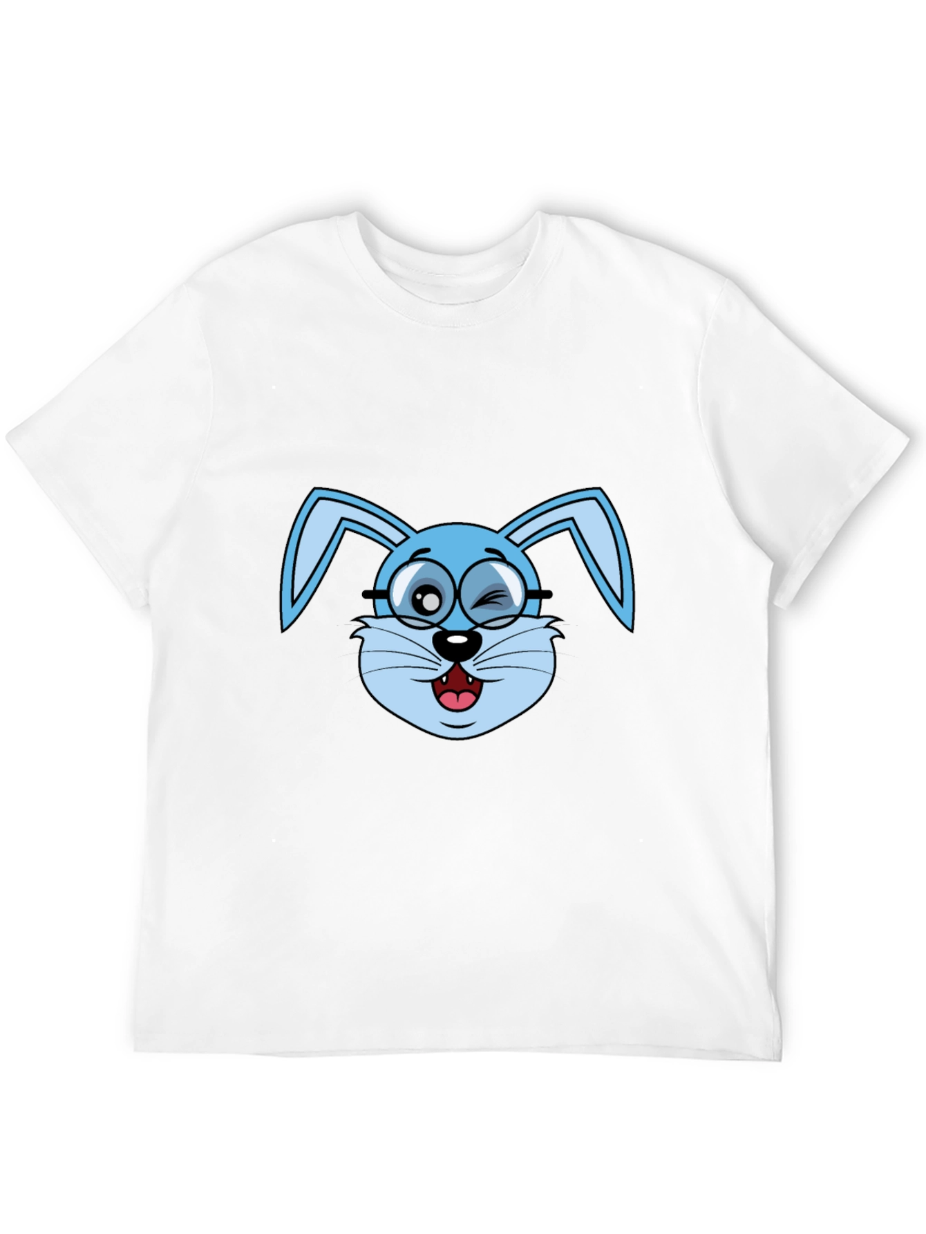 Funny Winking Bunny T-Shirt - Black Cotton Tee