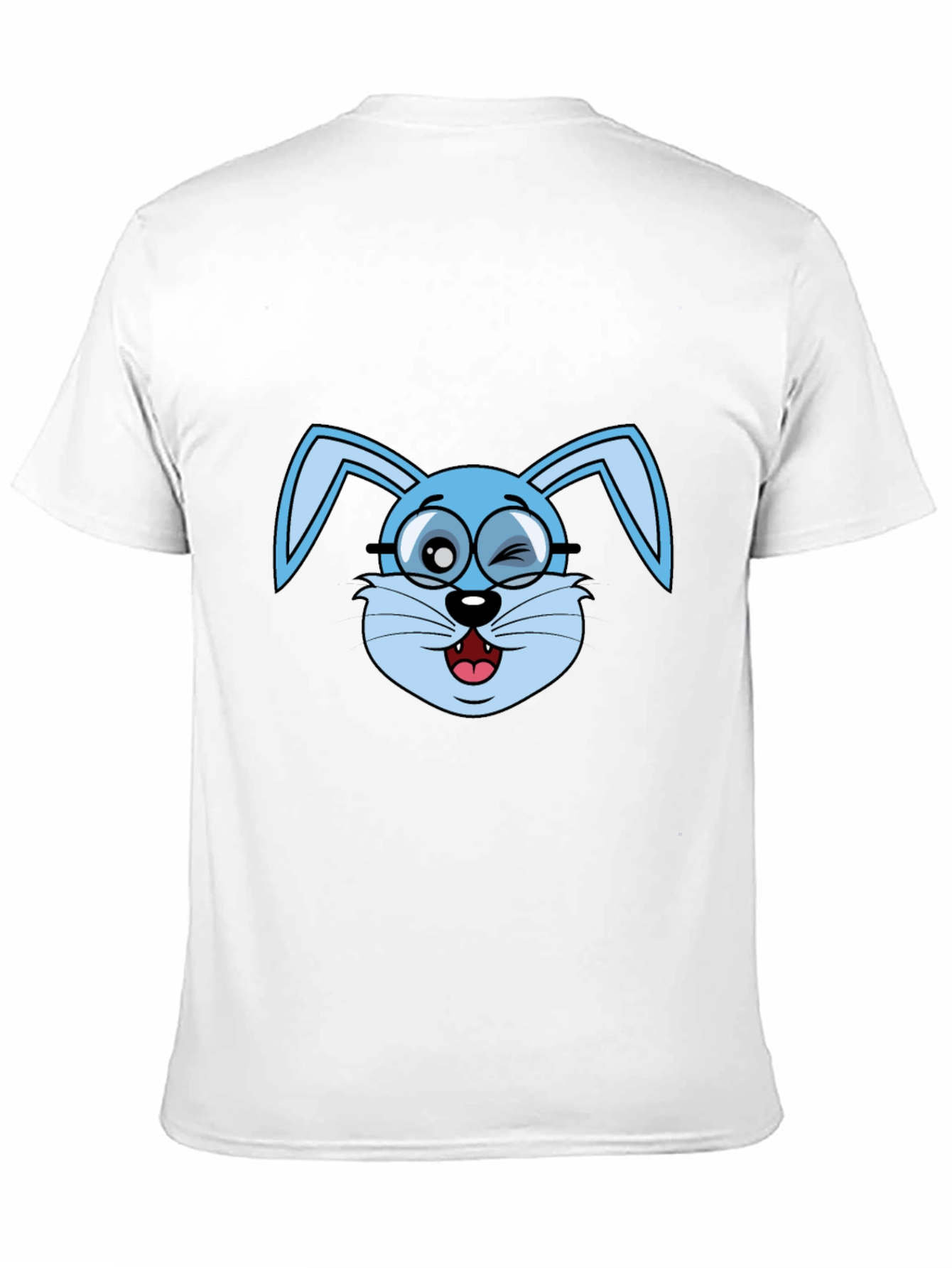 Funny Winking Bunny T-Shirt - Black Cotton Tee