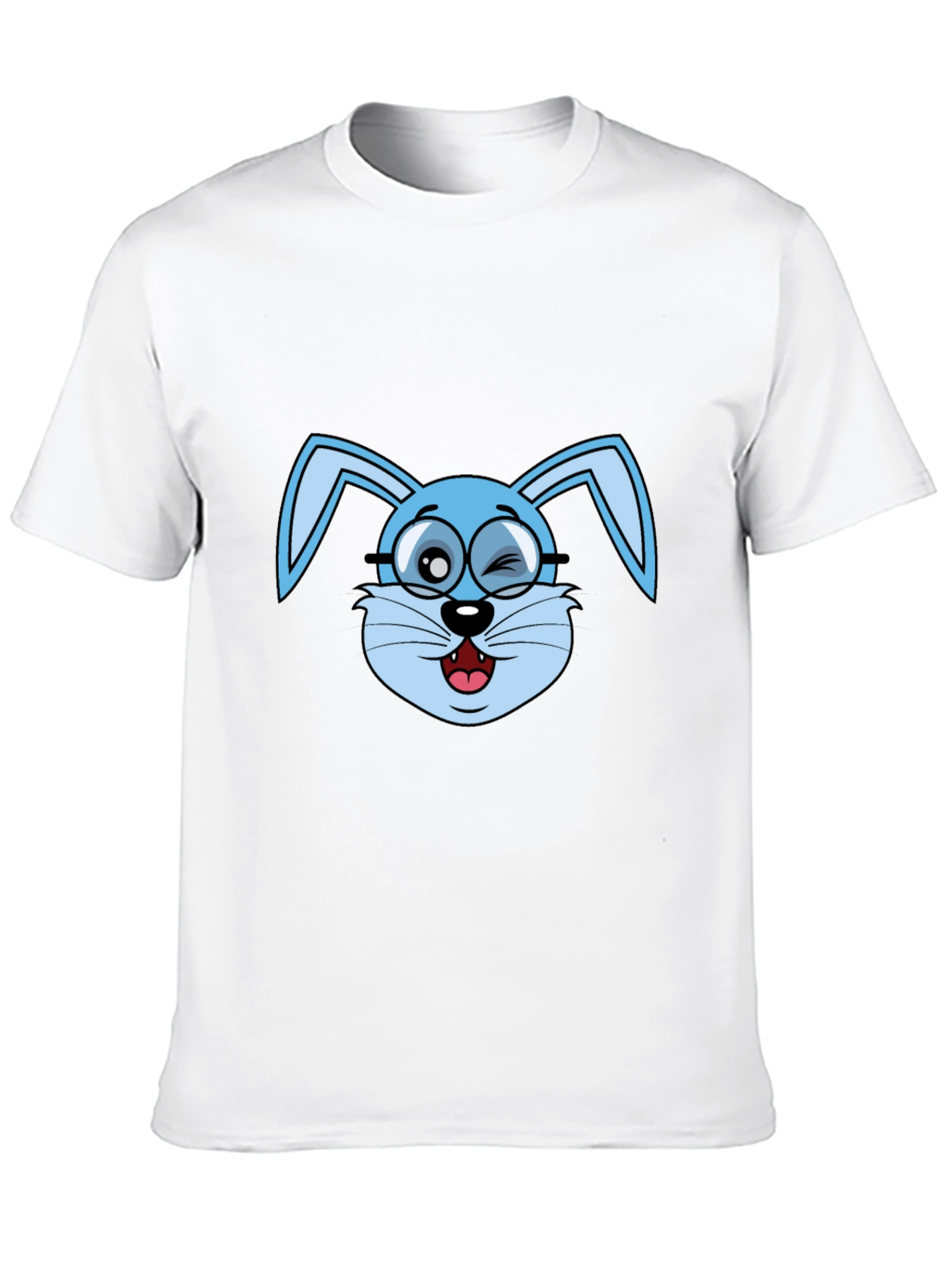 Funny Winking Bunny T-Shirt - Black Cotton Tee