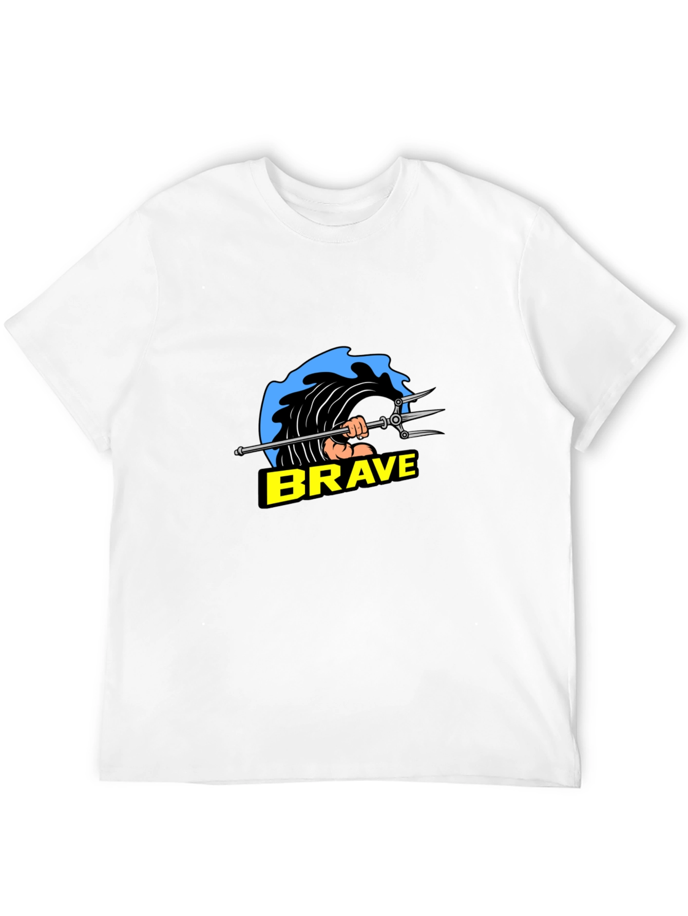 Brave Poseidon Graphic Tee - Black