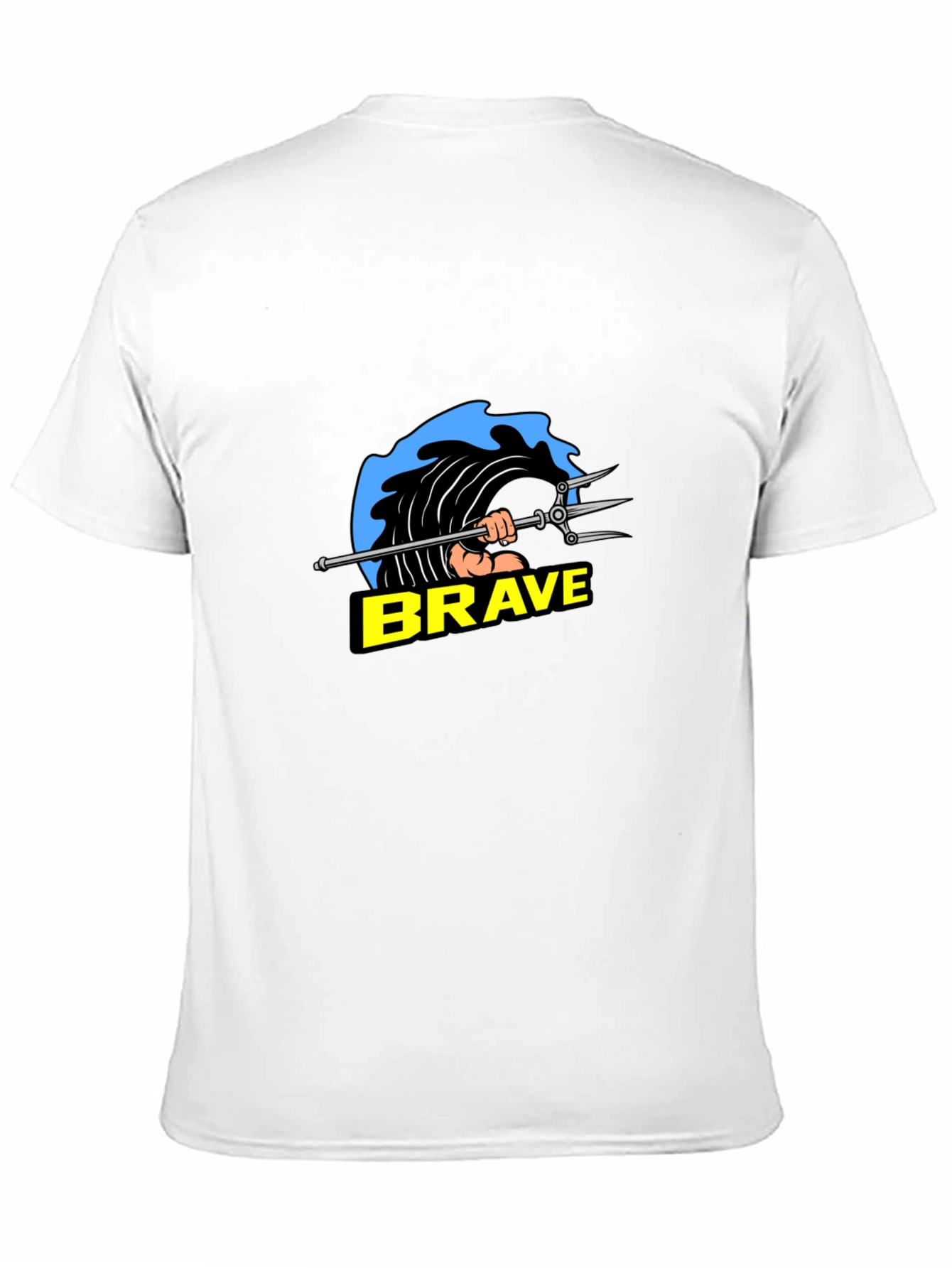 Brave Poseidon Graphic Tee - Black