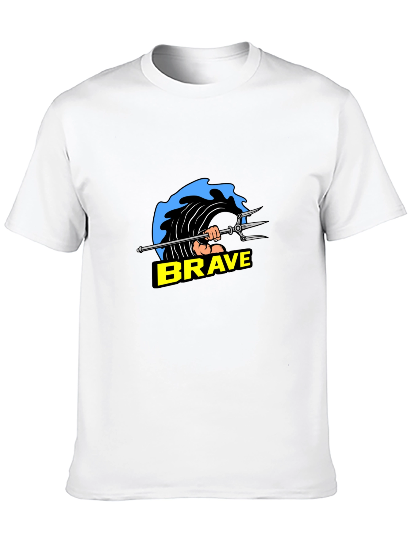 Brave Poseidon Graphic Tee - Black