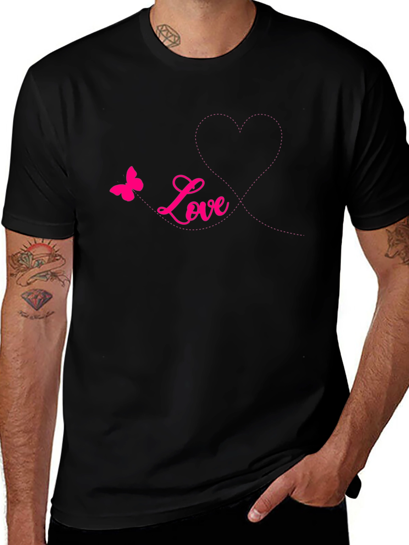 Love Butterfly Black T-Shirt