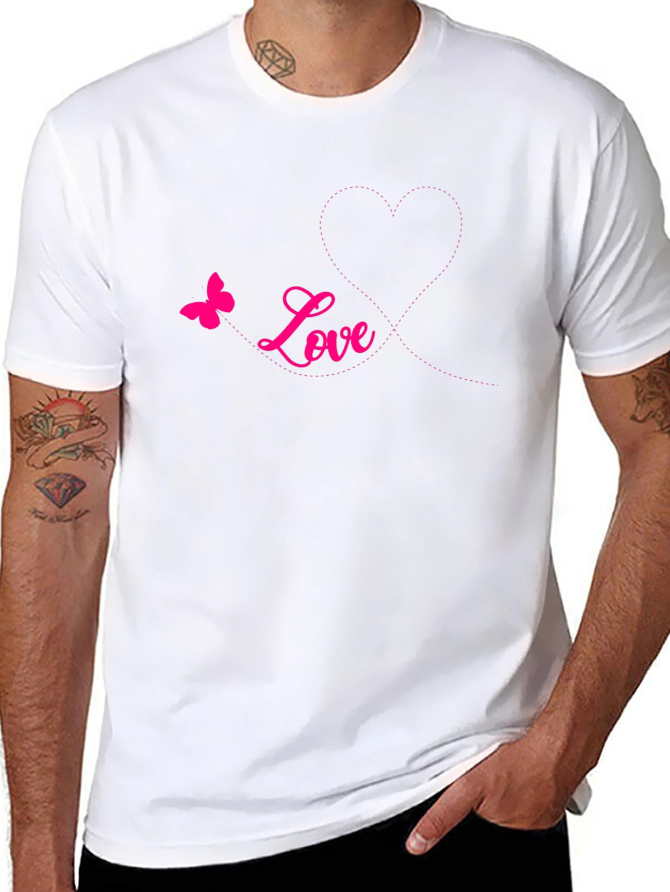 Love Butterfly Black T-Shirt