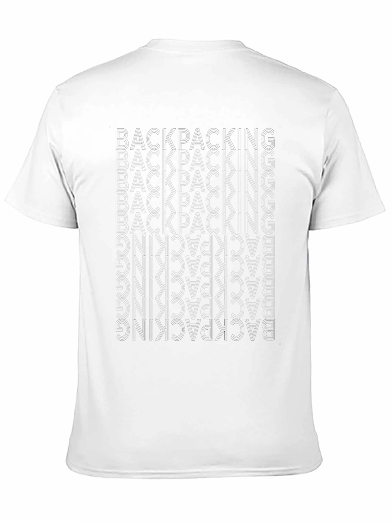 Backpacking Text Design Black T-Shirt