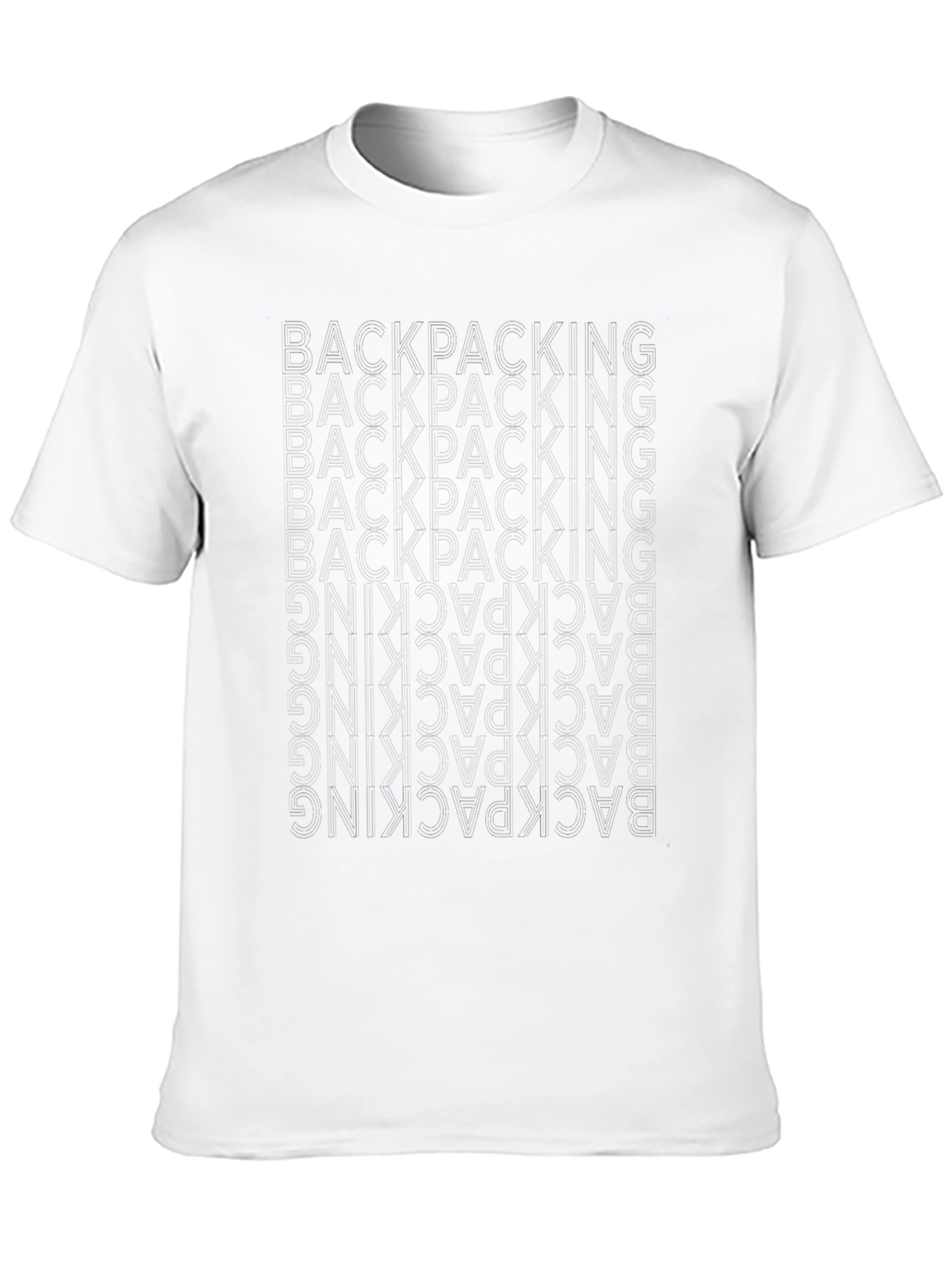 Backpacking Text Design Black T-Shirt