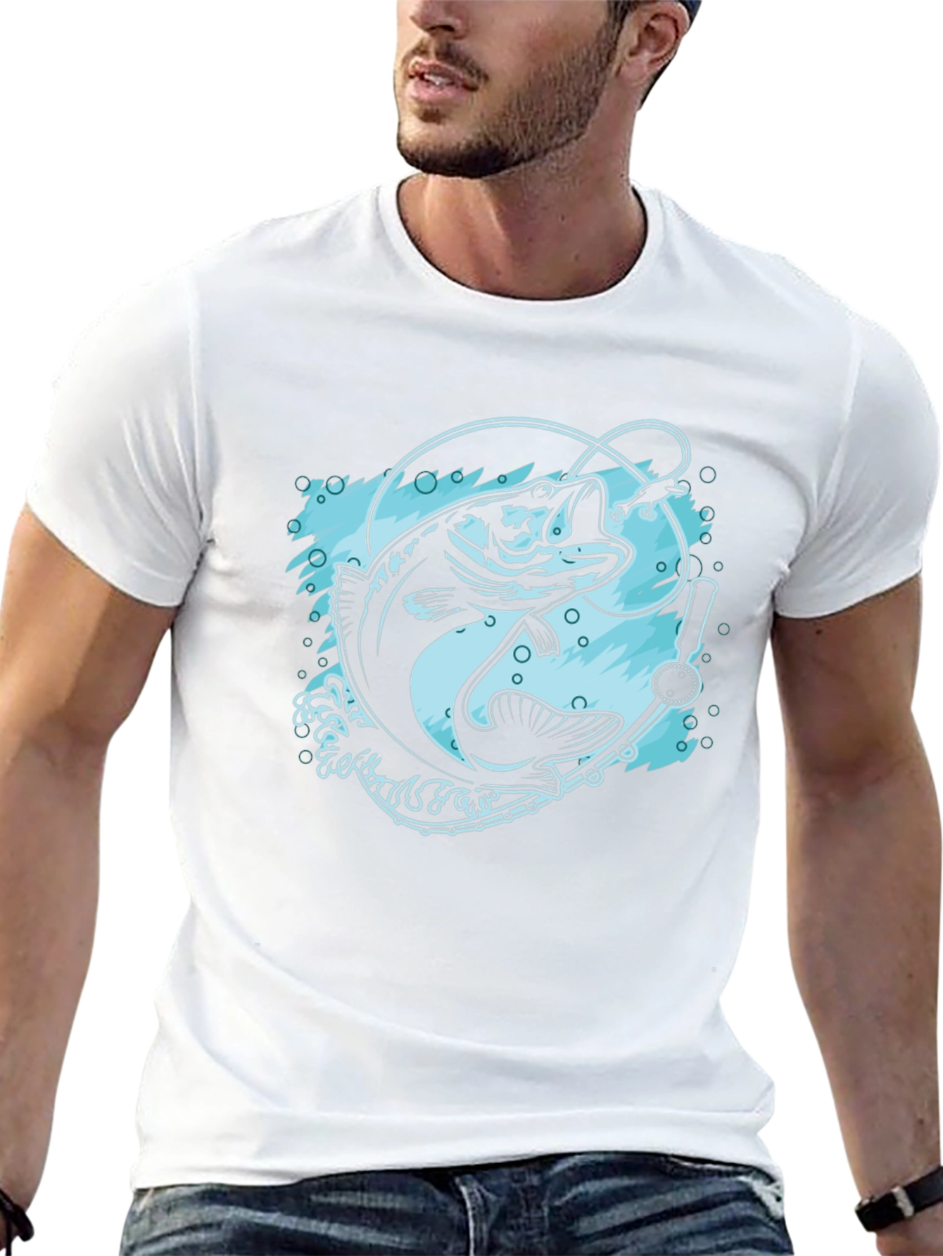 Fishing T-Shirt - Black Bass Design