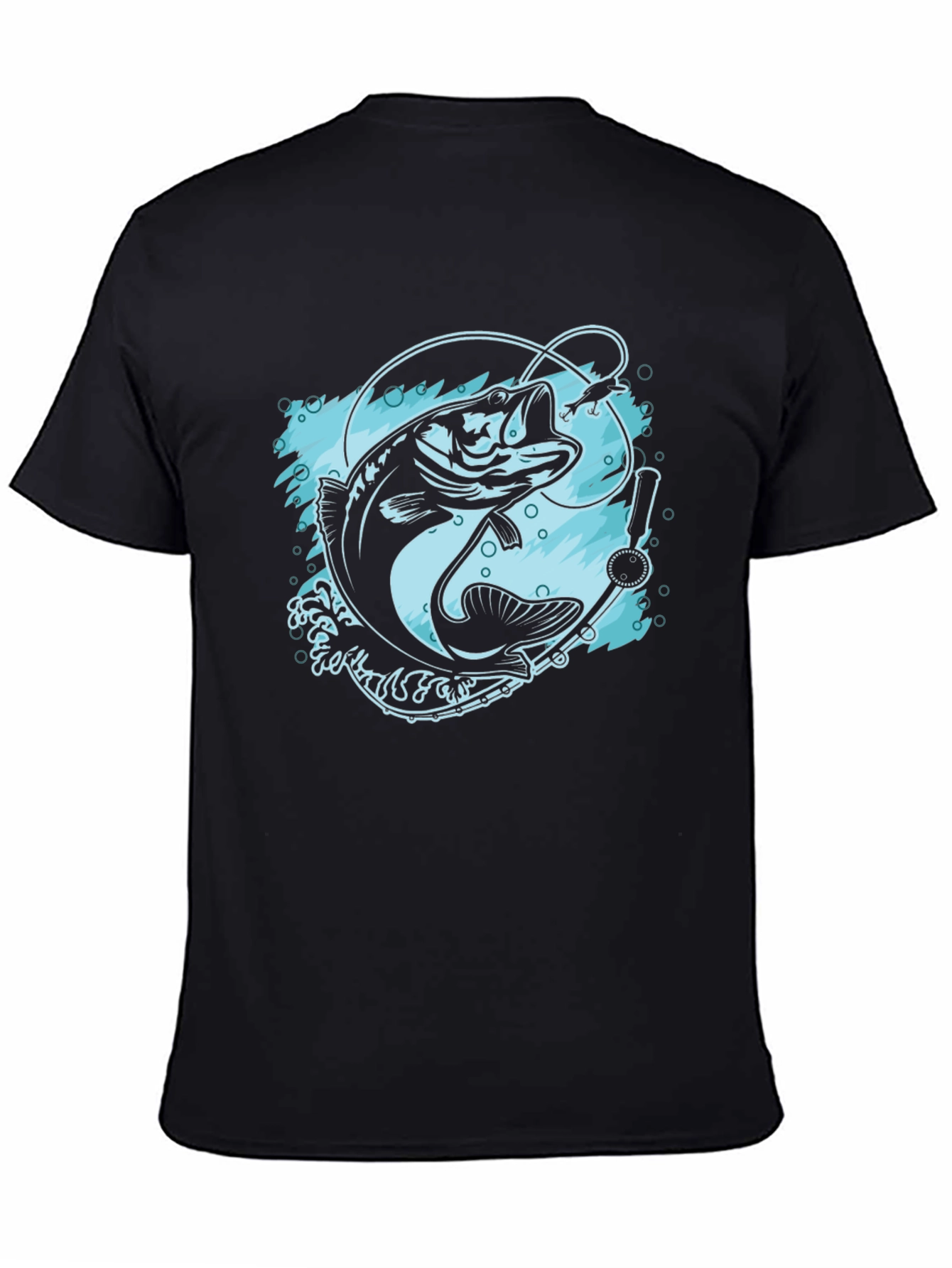 Fishing T-Shirt - Black Bass Design