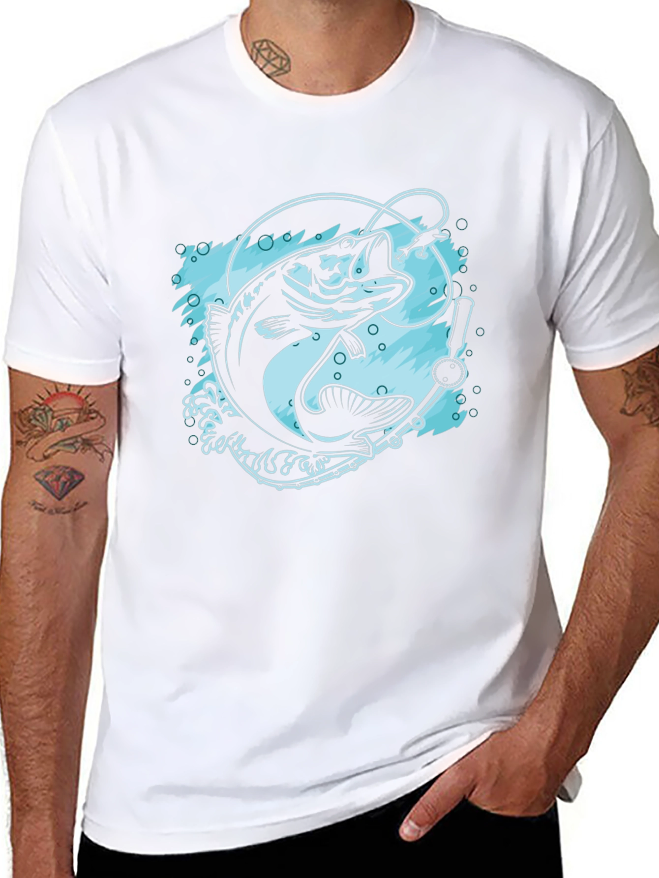 Fishing T-Shirt - Black Bass Design