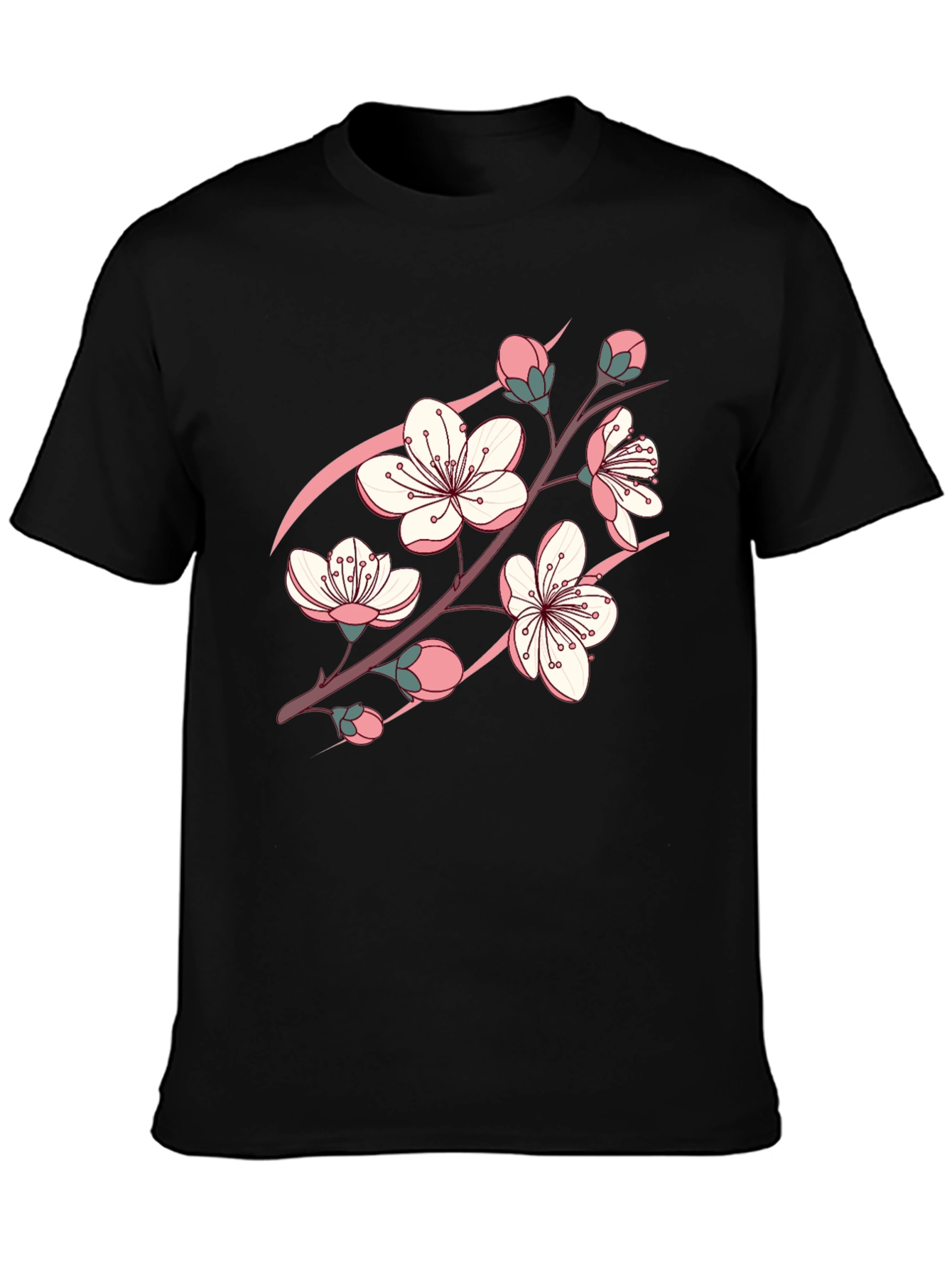 Blossom Graphic Black T-Shirt