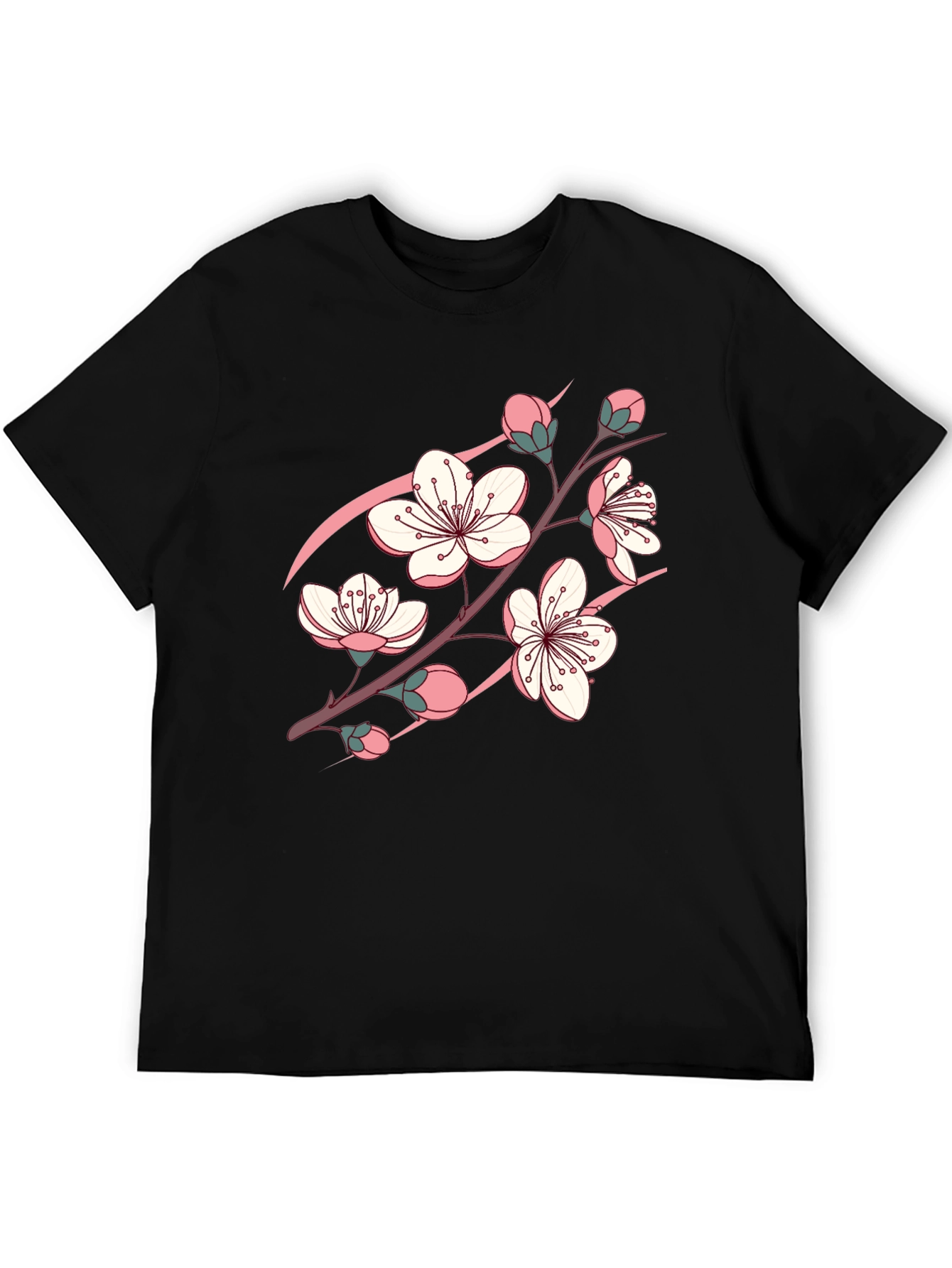 Blossom Graphic Black T-Shirt