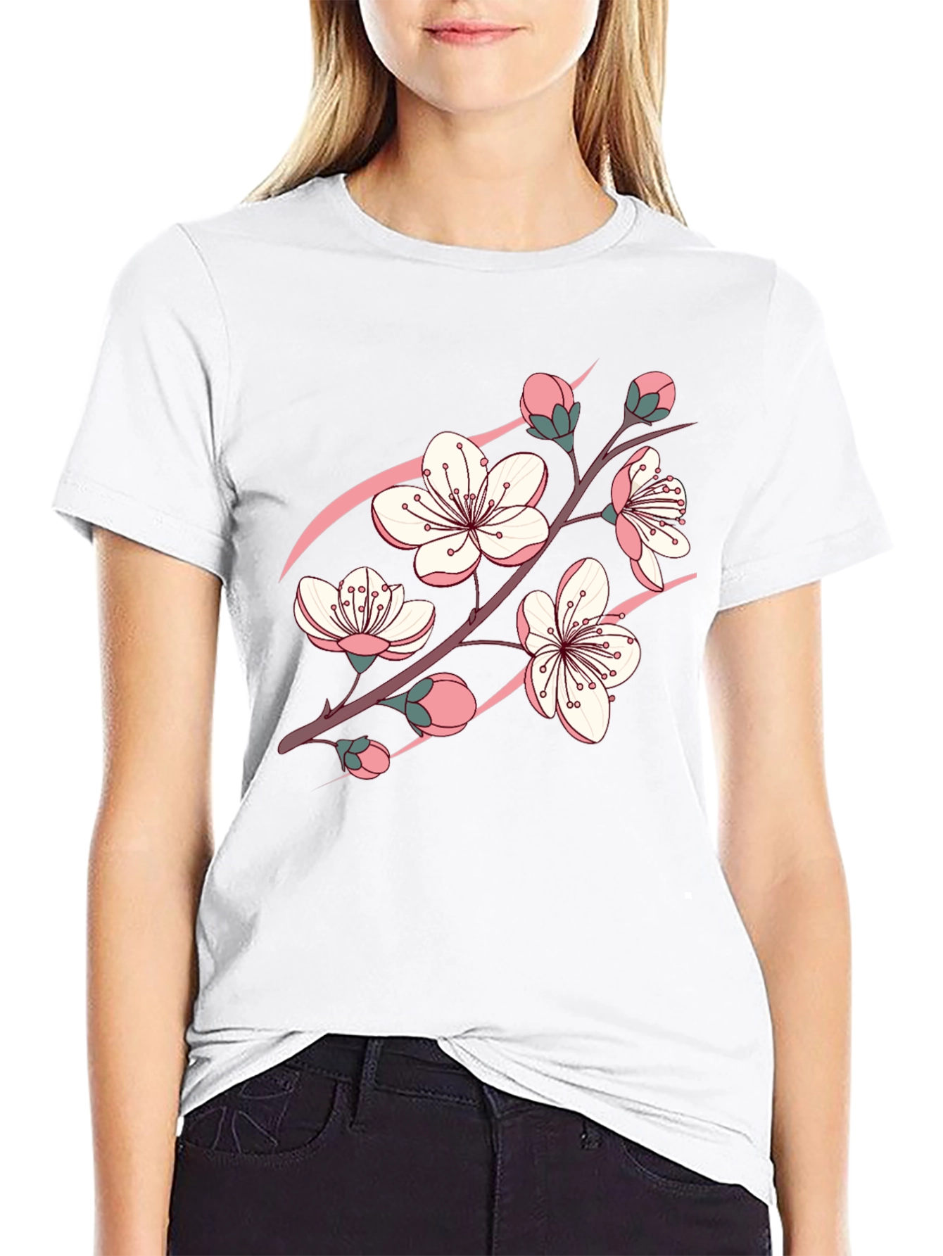 Blossom Graphic Black T-Shirt
