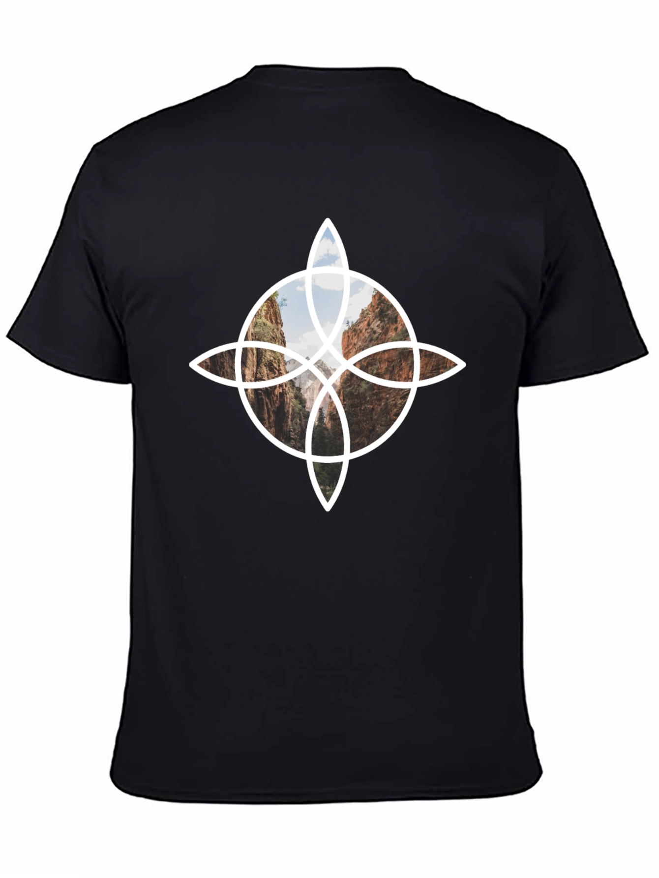 Geometric Landscape Tee - Black Cotton Blend