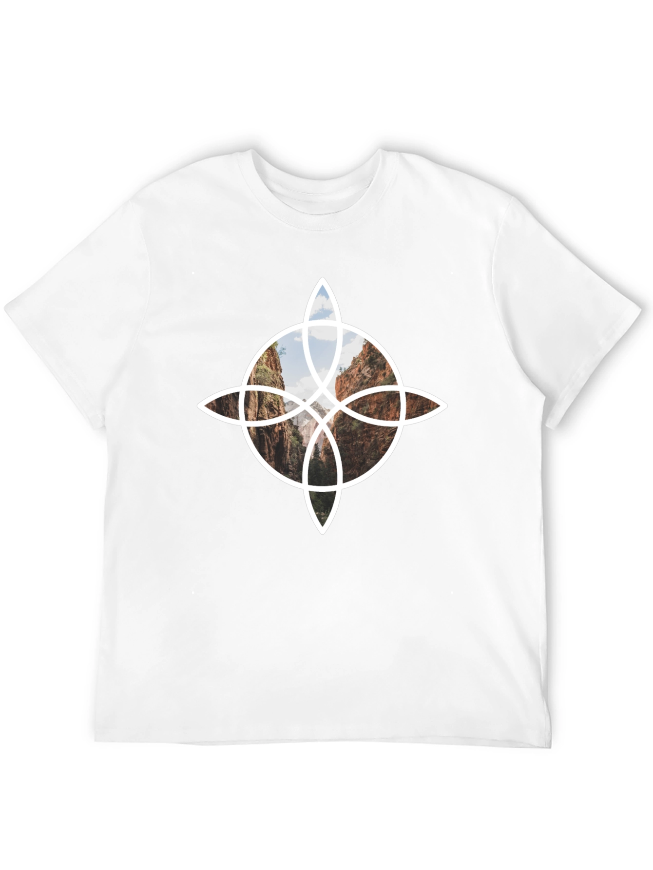 Geometric Landscape Tee - Black Cotton Blend
