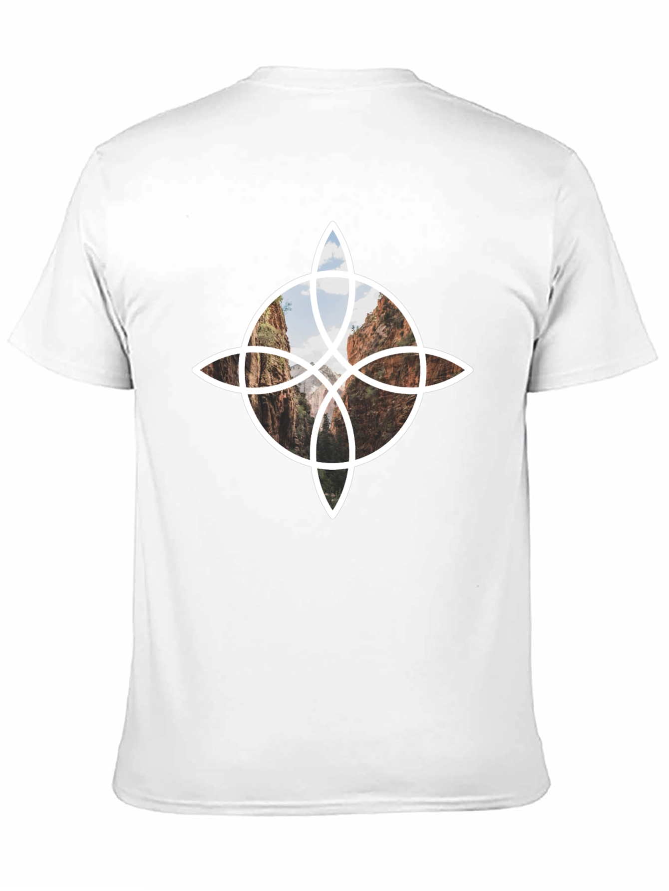 Geometric Landscape Tee - Black Cotton Blend