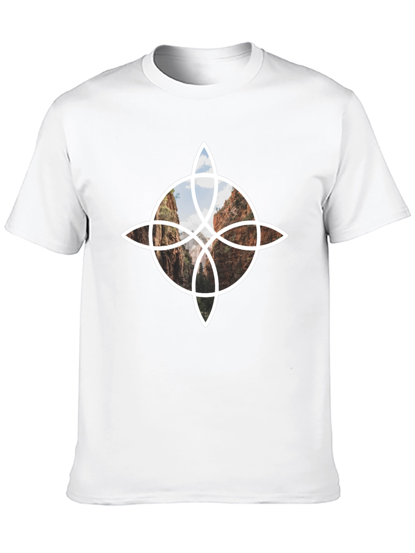 Geometric Landscape Tee - Black Cotton Blend