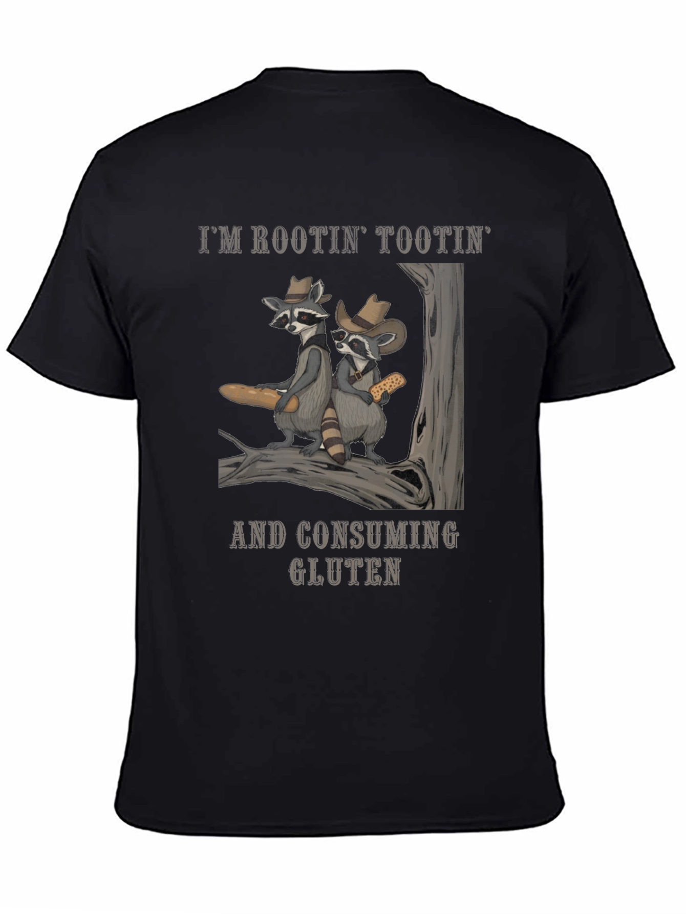 Rootin Tootin Raccoon Gluten Tee