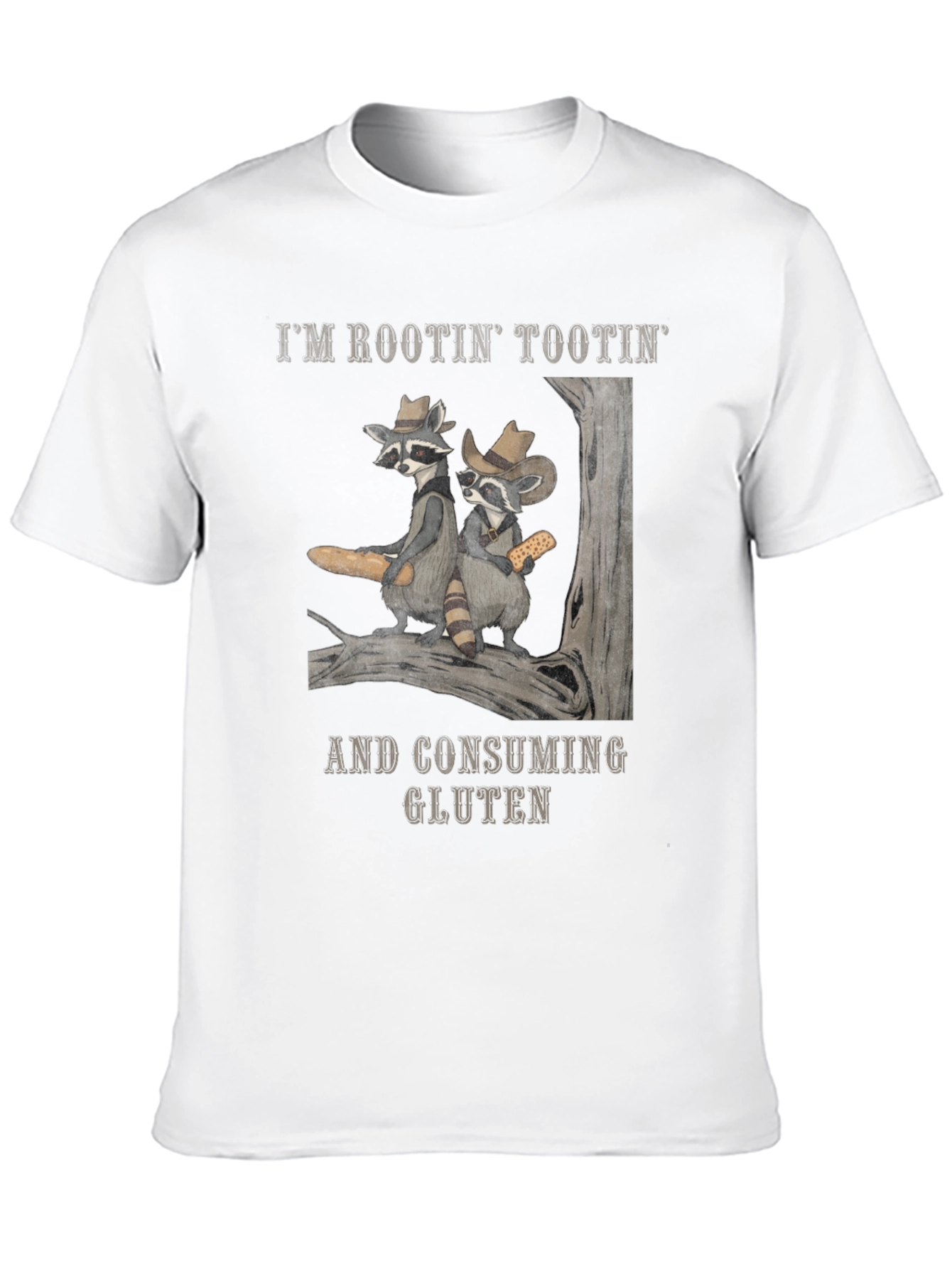 Rootin Tootin Raccoon Gluten Tee