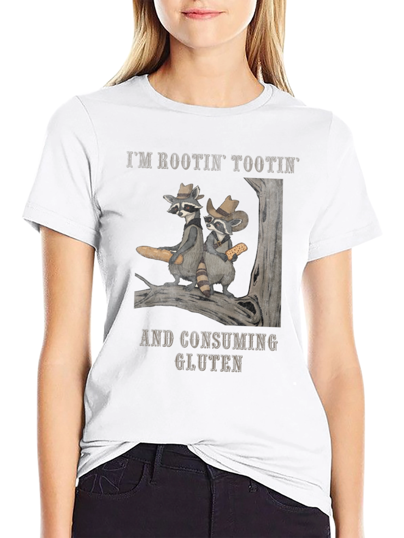 Rootin Tootin Raccoon Gluten Tee