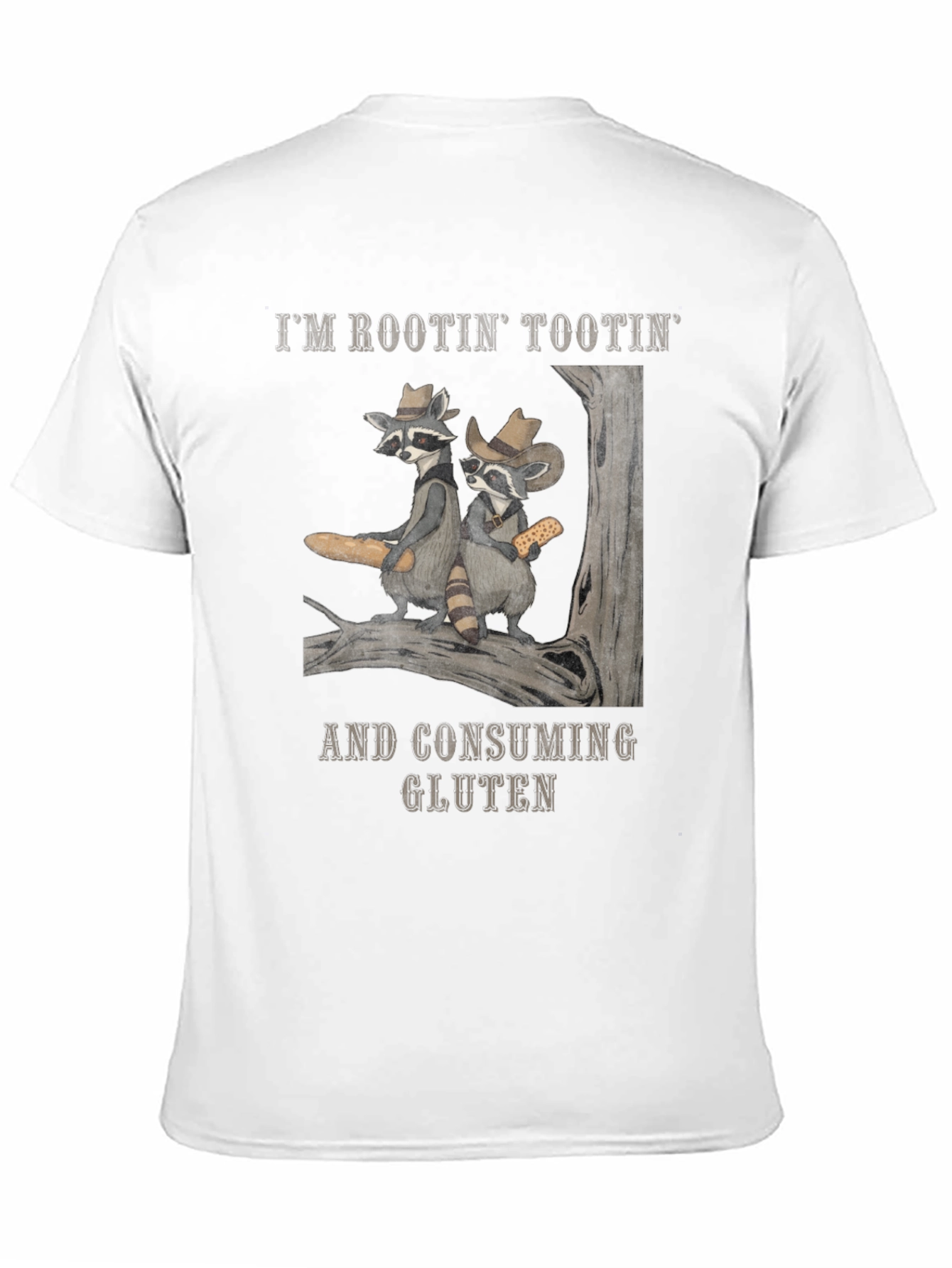 Rootin Tootin Raccoon Gluten Tee
