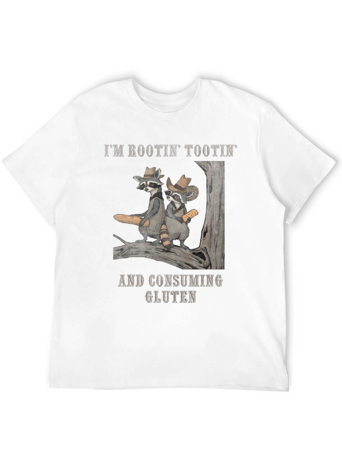 Rootin Tootin Raccoon Gluten Tee