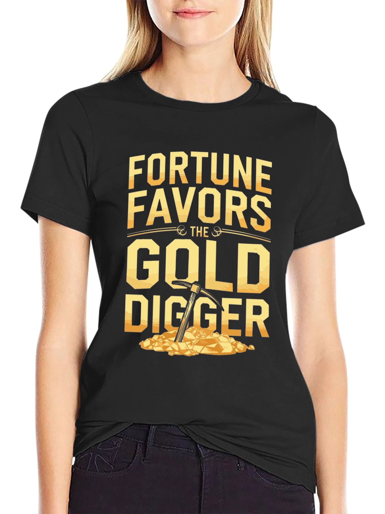 Fortune Favors Gold Digger T-Shirt - Black