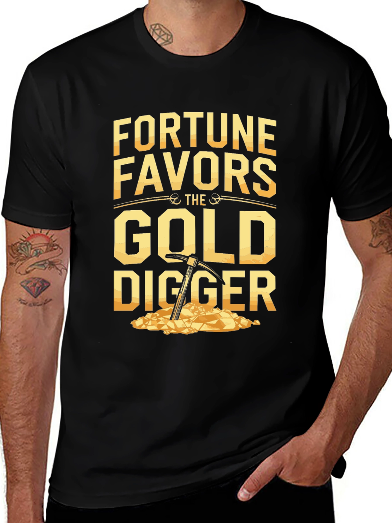 Fortune Favors Gold Digger T-Shirt - Black