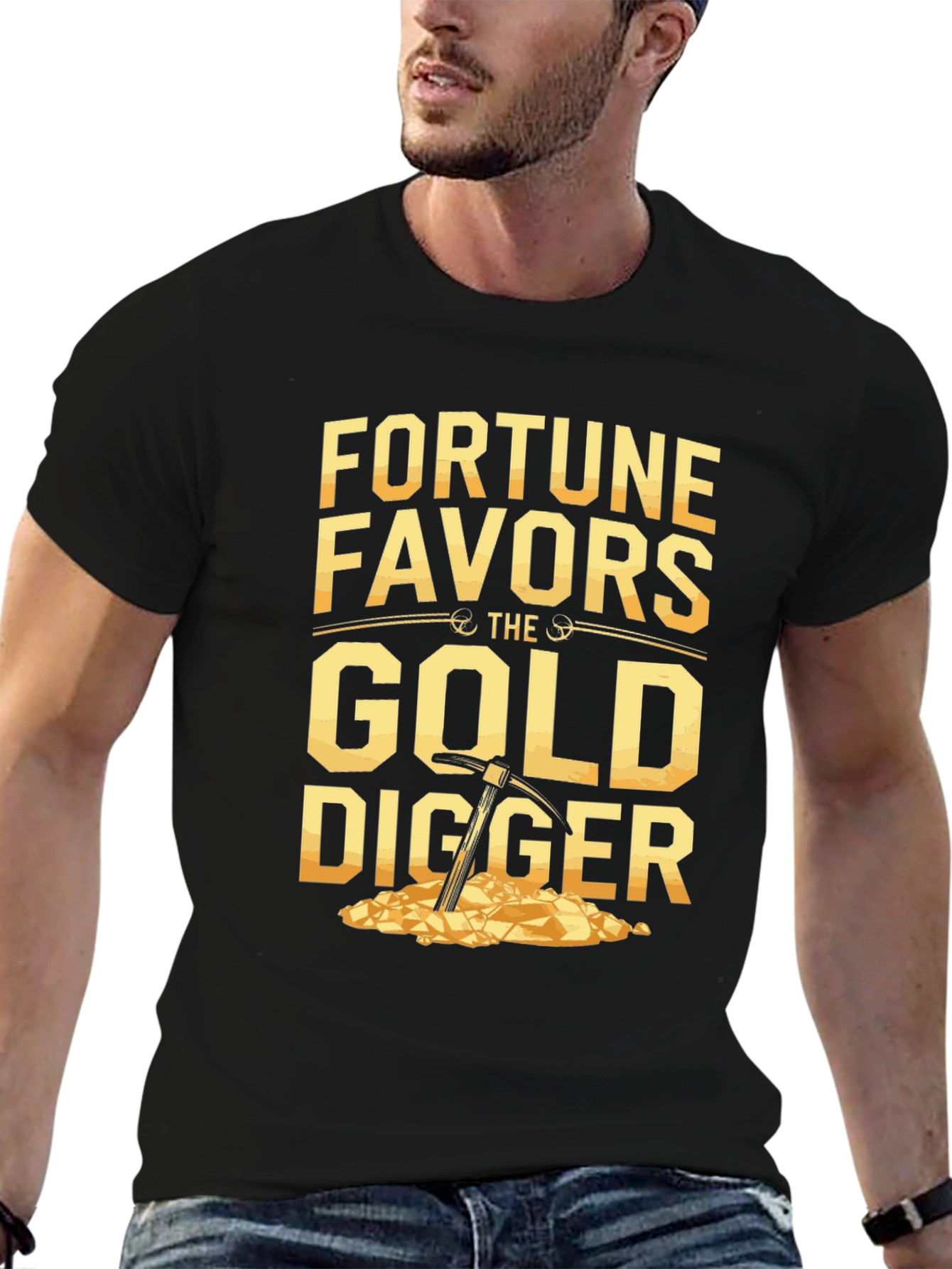 Fortune Favors Gold Digger T-Shirt - Black