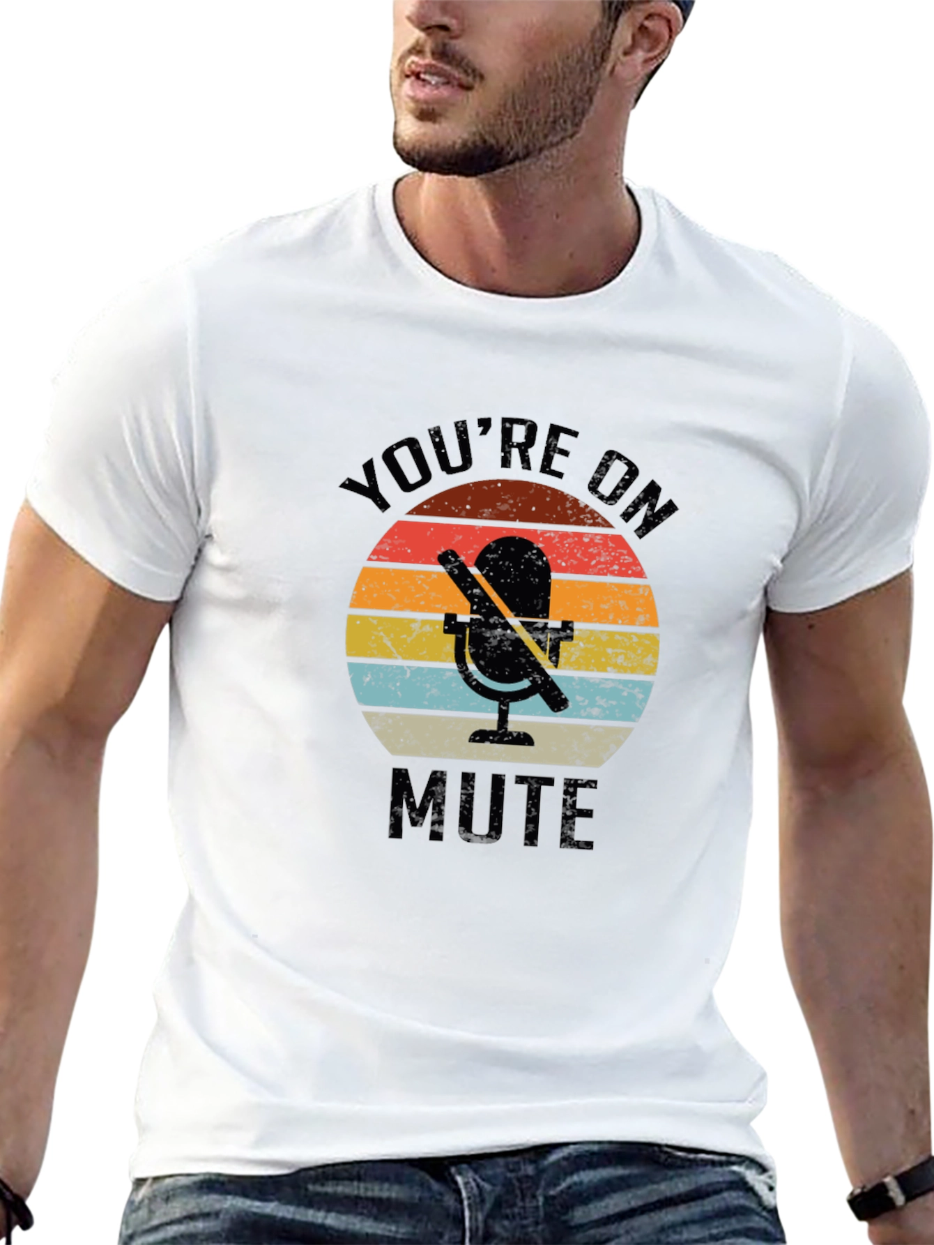 Youre on Mute Graphic Tee - Retro Microphone T-Shirt