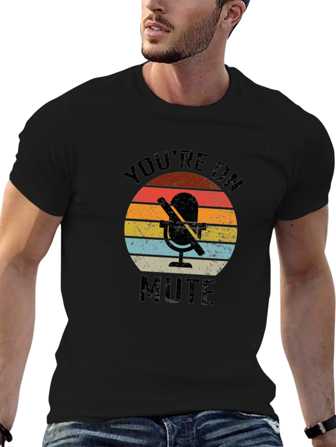 Youre on Mute Graphic Tee - Retro Microphone T-Shirt