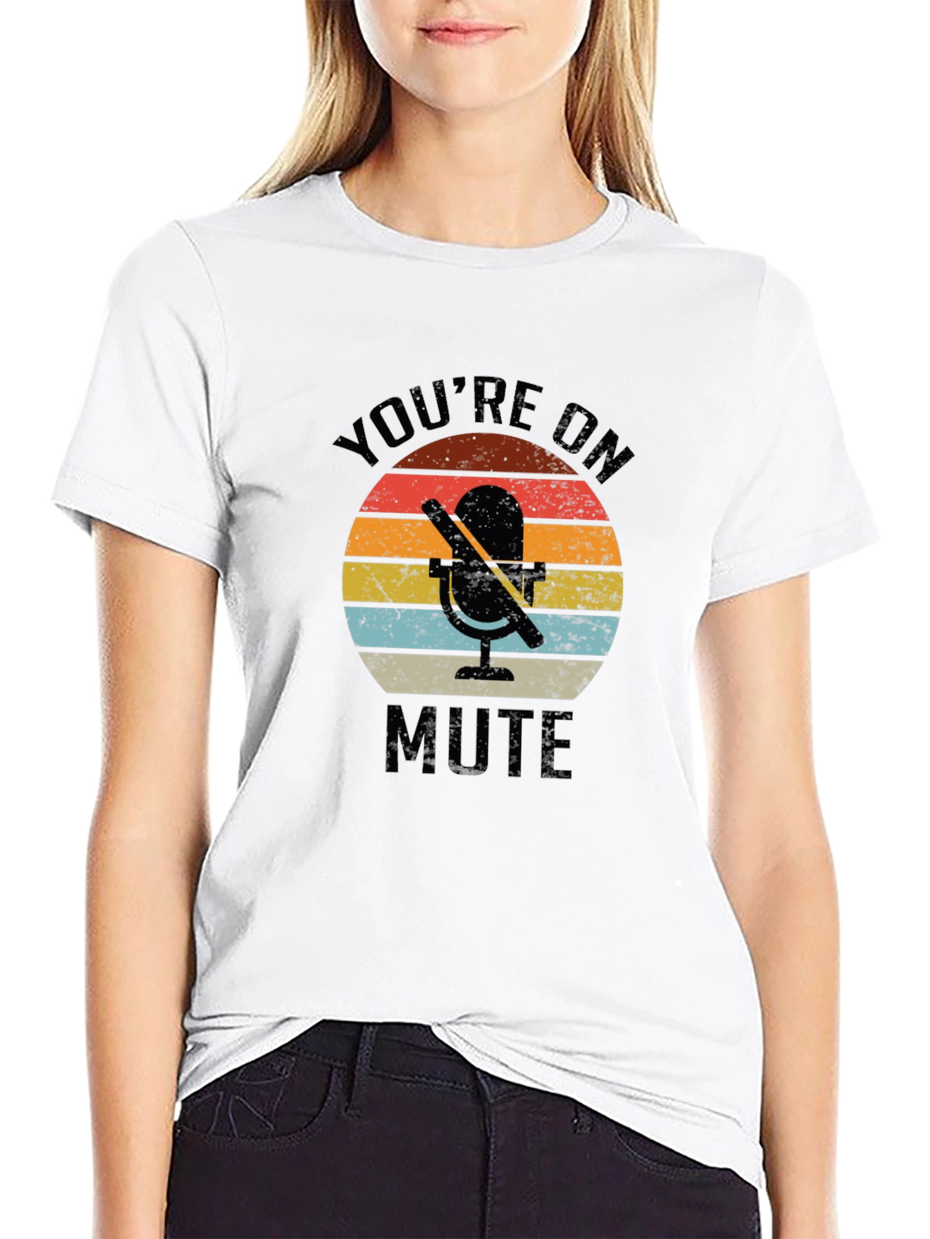 Youre on Mute Graphic Tee - Retro Microphone T-Shirt