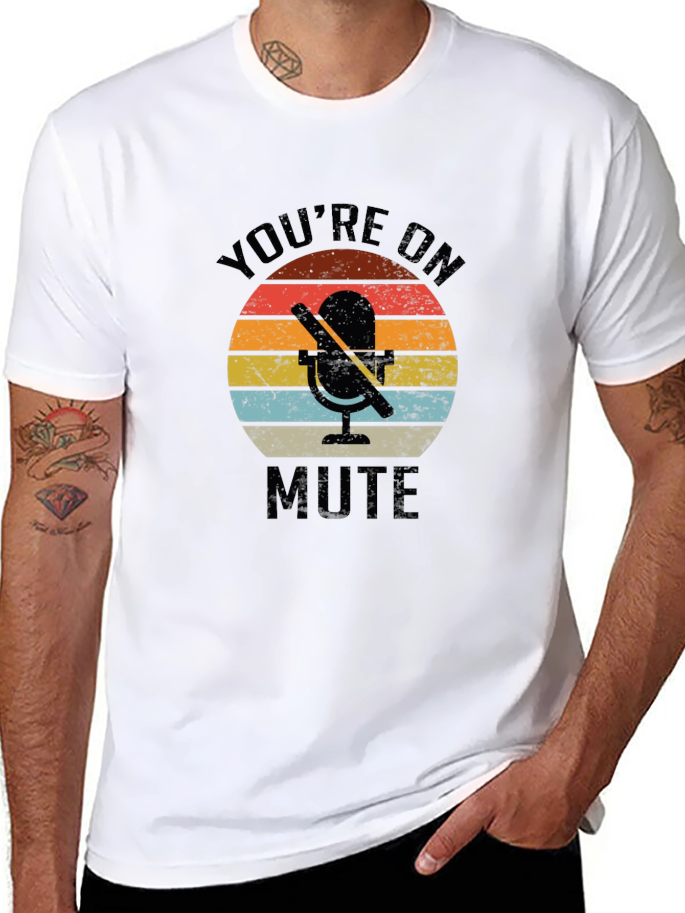 Youre on Mute Graphic Tee - Retro Microphone T-Shirt