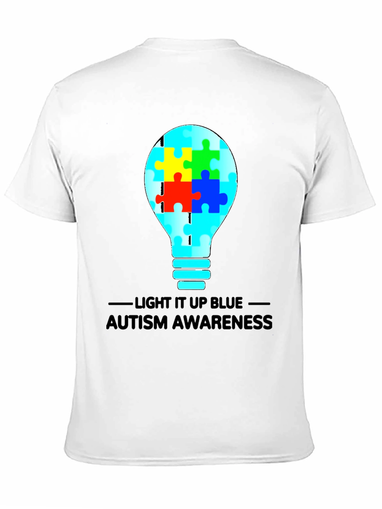 Autism Awareness Light Bulb Graphic Tee - Black