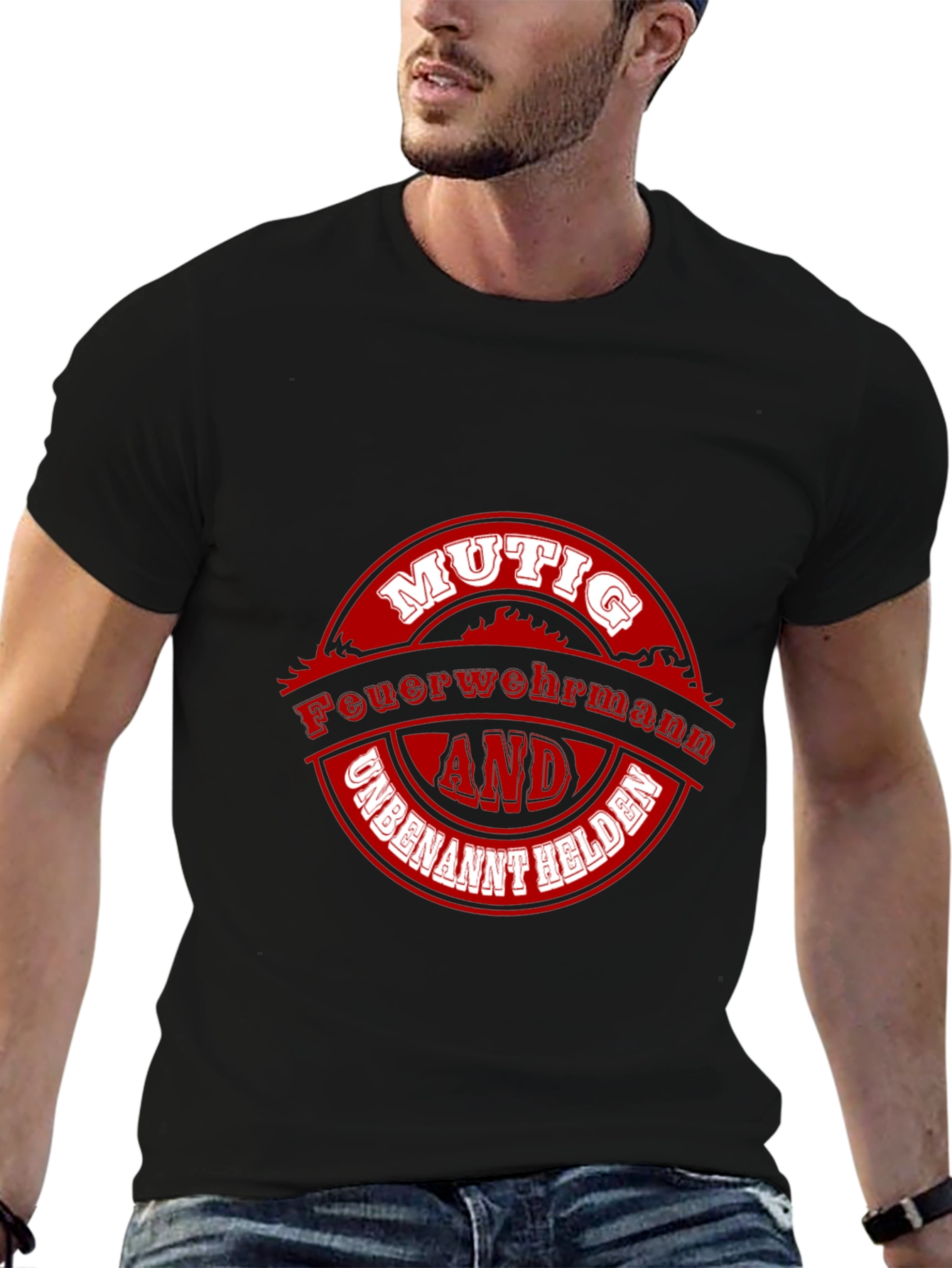 Firefighter Hero Graphic Tee - Black